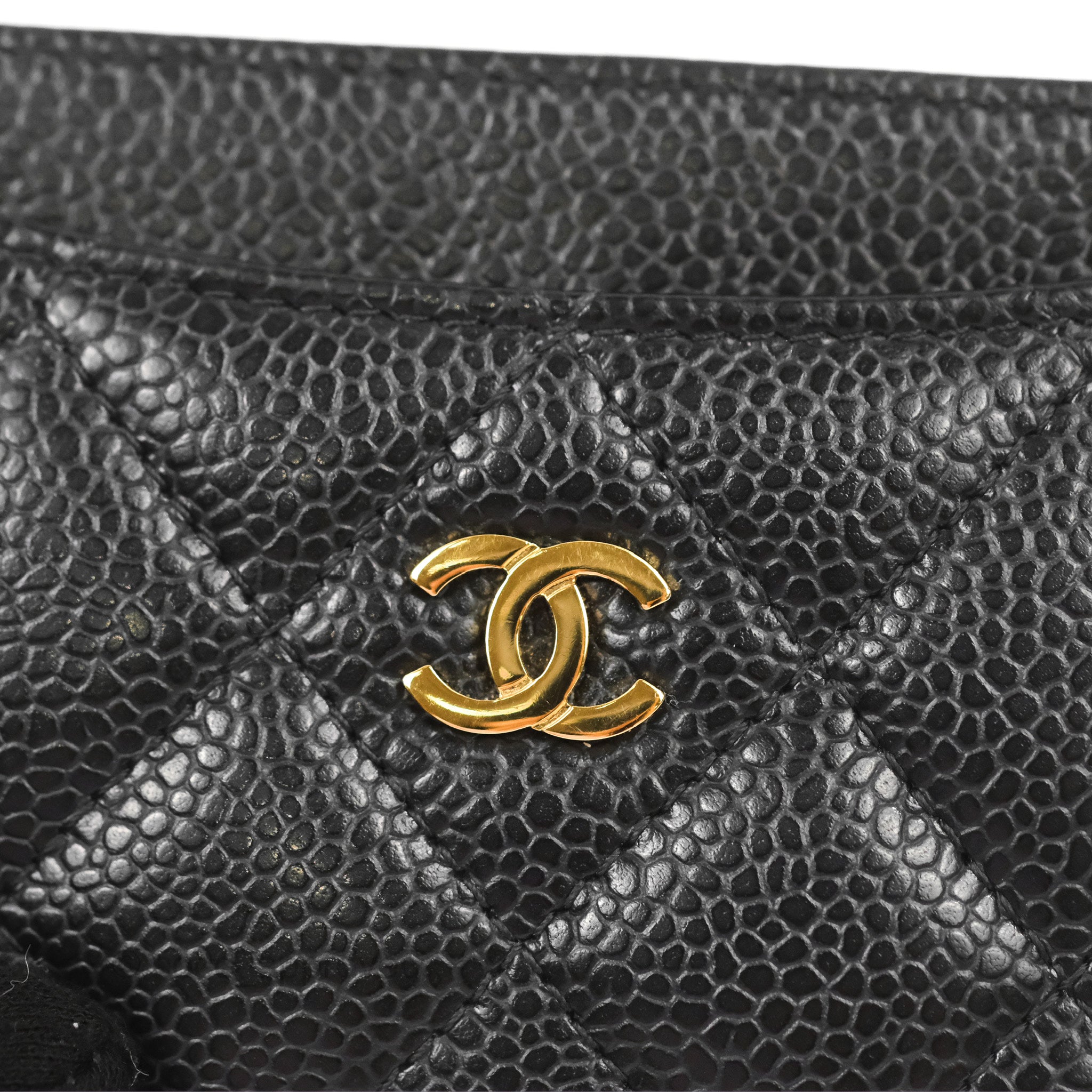 Chanel Classic Flat Card Holder in Black Caviar Leather with Gold Hardware - Luxury Wallet for Women, Perfect for Everyday Use & Gift Giving