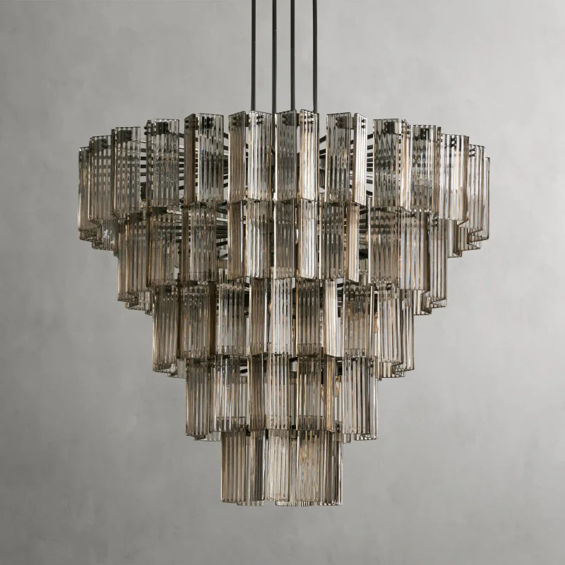 Delsie Round Chandelier - Modern Crystal Ceiling Light Fixture for Dining Room, Living Room & Bedroom | Elegant Lighting Decor for Home & Wedding