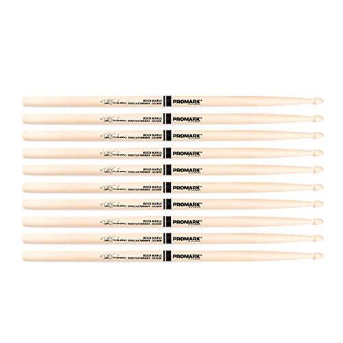 Promark SD330W-5 5-Pack American Maple Wood Tip Drumsticks - Todd Sucherman Autograph Series for Professional Drummers & Beginners - Perfect for Rock, Jazz & Practice Sessions