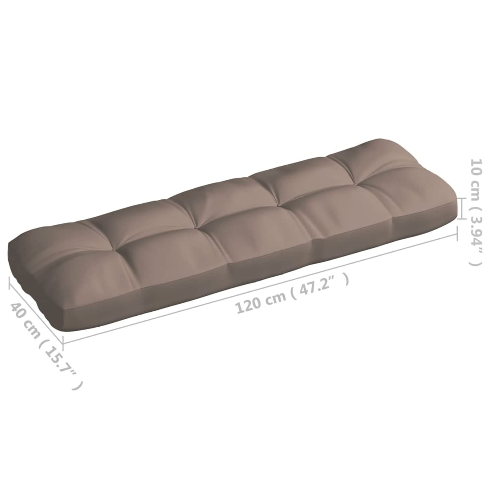 Premium 3-Piece Outdoor Pallet Sofa Cushion Set - Water-Resistant Taupe Fabric Upholstery with Seat & Back Cushions - Perfect for Patio, Deck, Garden & Backyard Relaxation