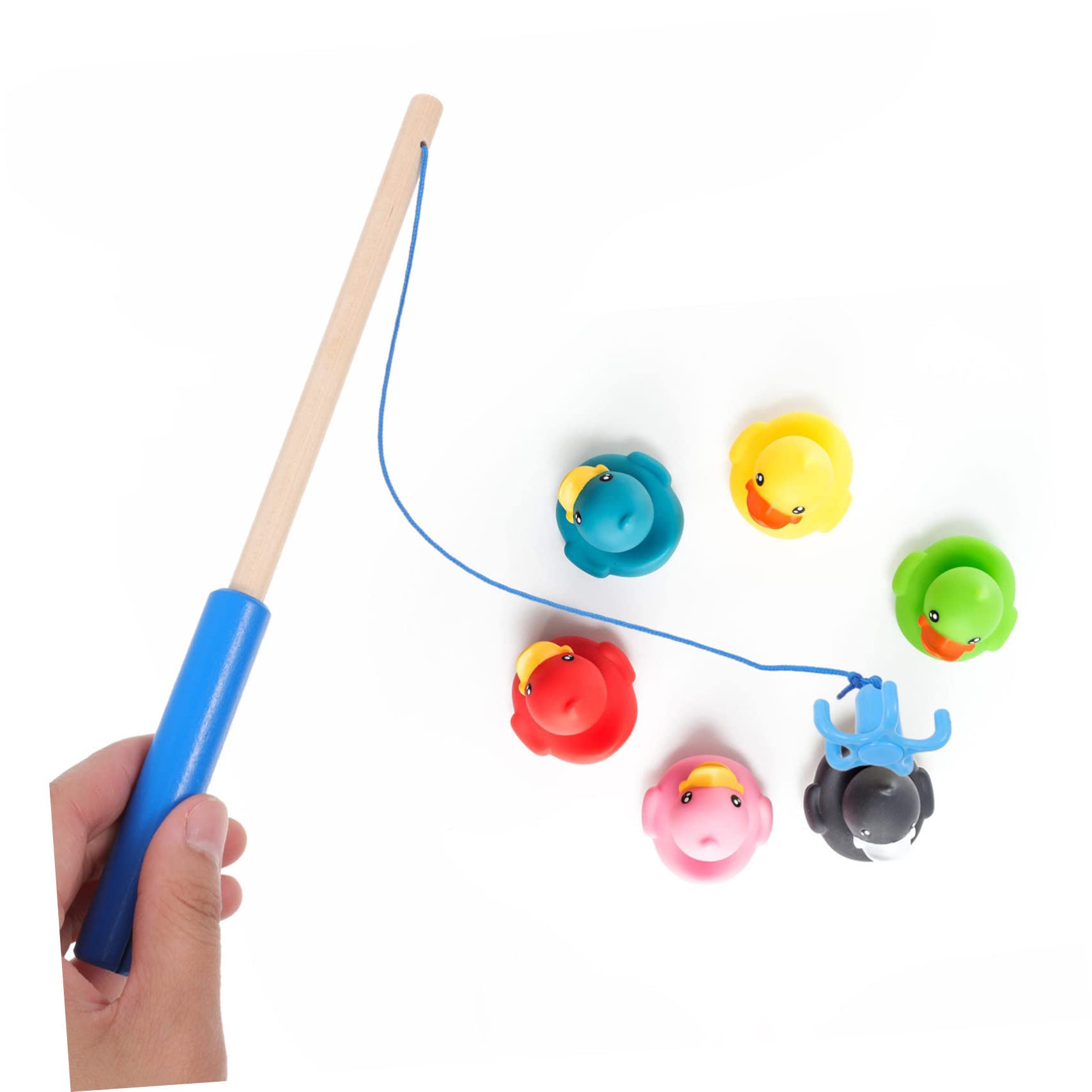DRESSOOS 2-Piece Magnetic Fishing Game Set for Kids - Wooden Pool Toys with Blue Fish - Fun Outdoor & Indoor Play for Toddlers, Birthday Parties & Pool Activities