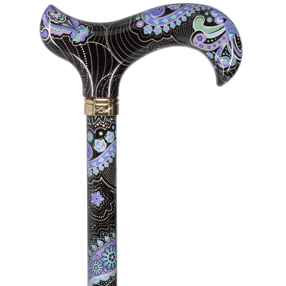 Purple Majesty Designer Adjustable Walking Cane with Safety Base - Lightweight Support Cane for Seniors & Mobility Assistance (Home Use, Outdoor Walks, Travel)