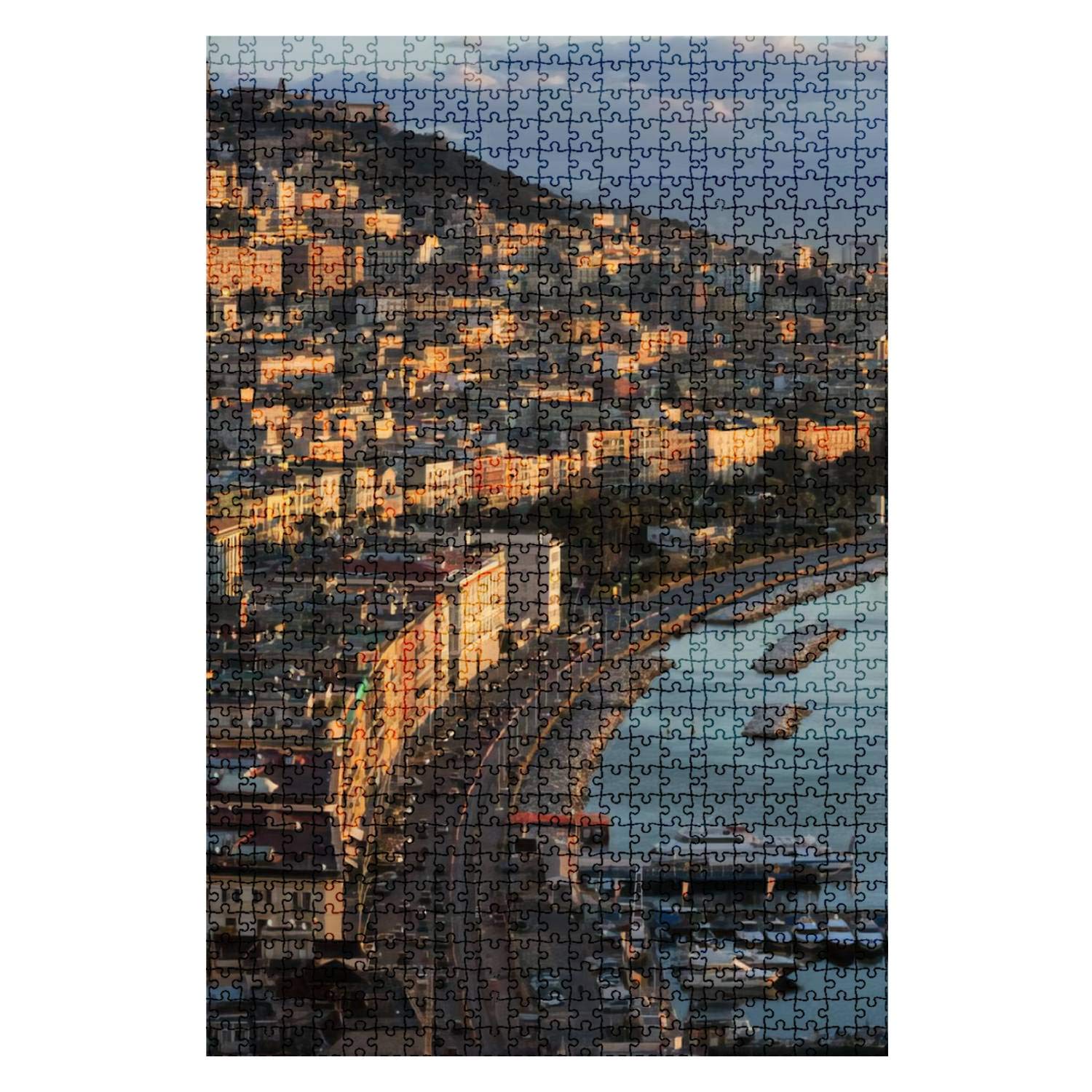 1000-Piece Wooden Jigsaw Puzzle - Beautiful Naples Waterfront Landscape via Caracciolo | Fun & Challenging Board Puzzle for Adults & Kids | DIY Educational Toy, Home Decor Gift | Perfect for Family Game Nights, Classroom Activities & Stress Relief