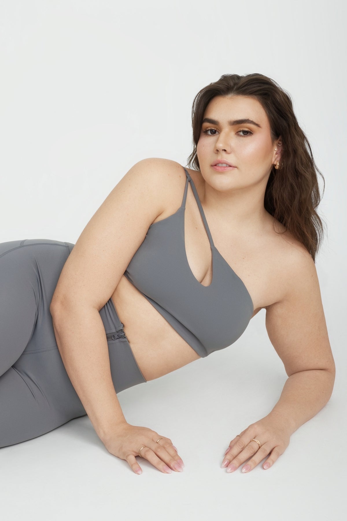 Billi Asymmetrical Sports Bralette - Breathable Workout Bra for Women - Yoga, Running & Gym - Steel Gray Activewear