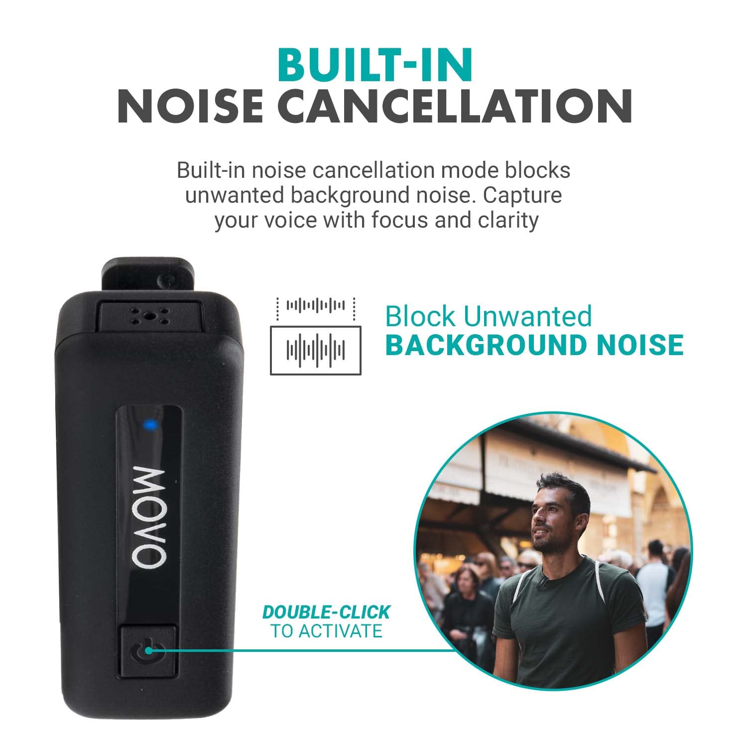 Movo Wireless Mini UC Duo Lavalier Microphone for Android - Ultra Compact Clip-On USB-C Mic with 10HR Battery & 164ft Range - Perfect for Vlogging, Interviews, Live Streaming & Content Creation