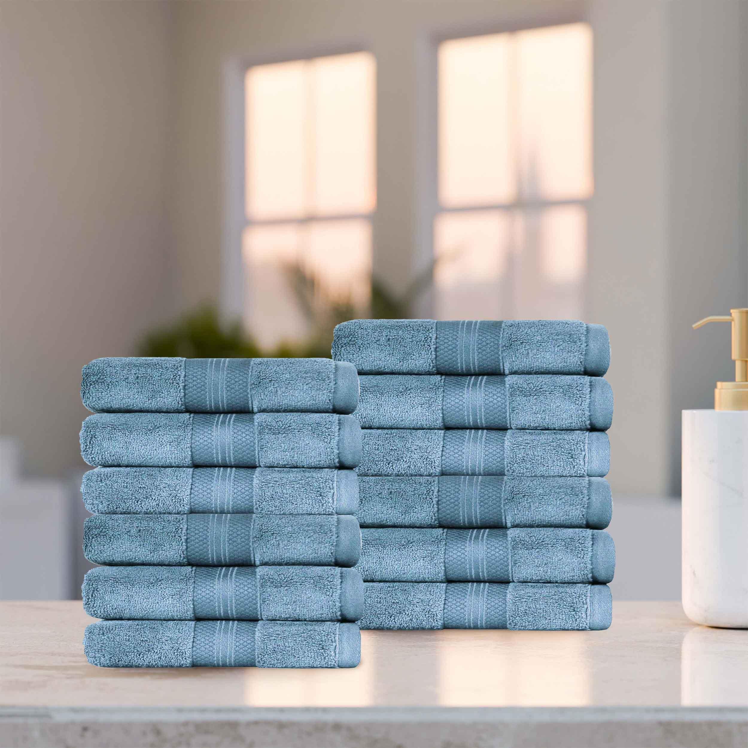 Premium 12-Piece Turkish Cotton Face Towel Set - Ultra Plush, Highly Absorbent & Soft for Spa, Makeup Removal & Skincare Routine