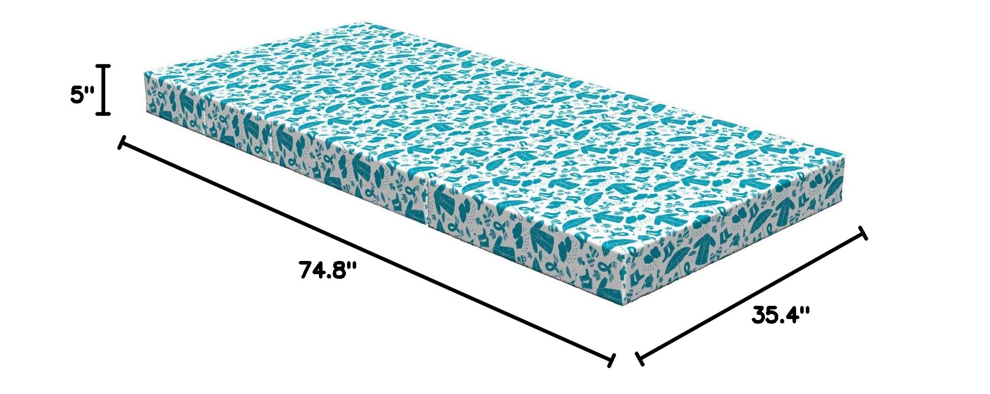 Ambesonne Winter Foldable Mattress for Bed & Sofa, 74.8