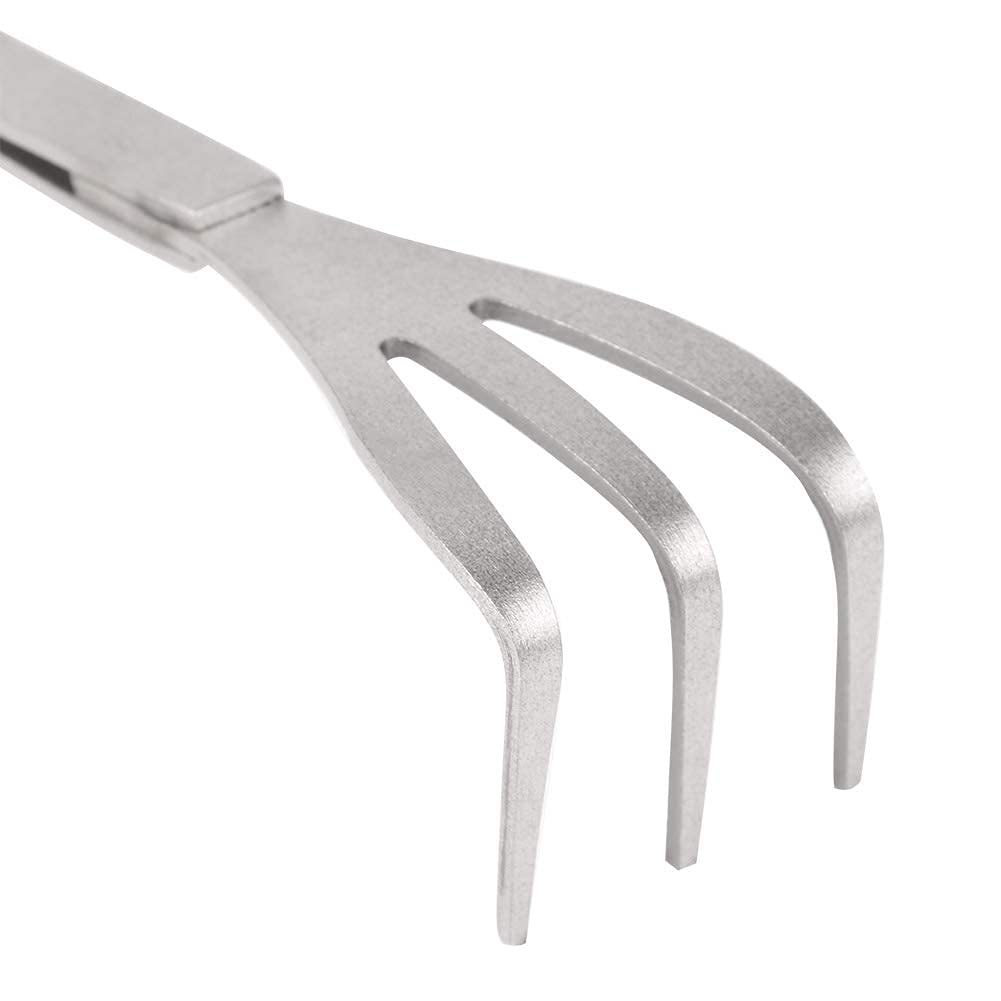 Agatige 2 in 1 Stainless Steel Gardening Hand Rake - Root Claw Rake for Bonsai, Cultivating, Loosening Soil & Spreading Mulch | Perfect for Indoor Plants, Flower Beds & Small Garden Maintenance