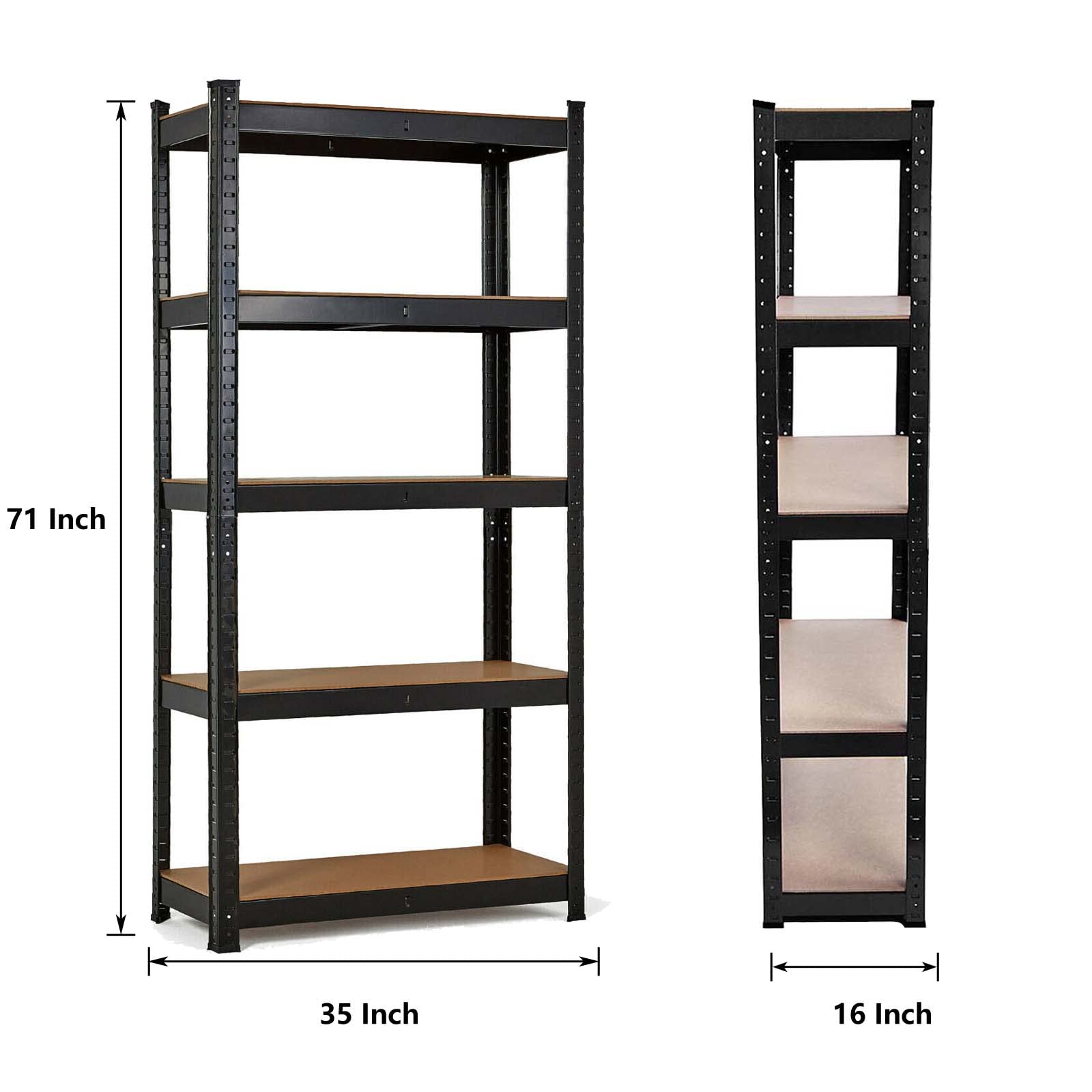 Jupitor 5-Tier Heavy Duty Metal Storage Shelves - Adjustable Multipurpose Shelving Unit for Kitchen, Garage, Laundry, Bathroom, Pantry & Closet Organization | Durable Steel Rack for Home & Office Storage Solutions