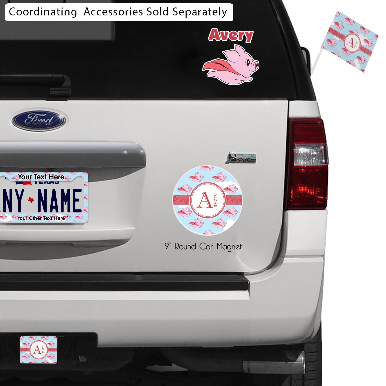 Custom Flying Pigs Car Floor Mats Set - 2 Front & 2 Rear Mats for Cars, SUVs & Trucks - Waterproof & Durable - Perfect for Gifts, Pet Lovers & Unique Car Accessories