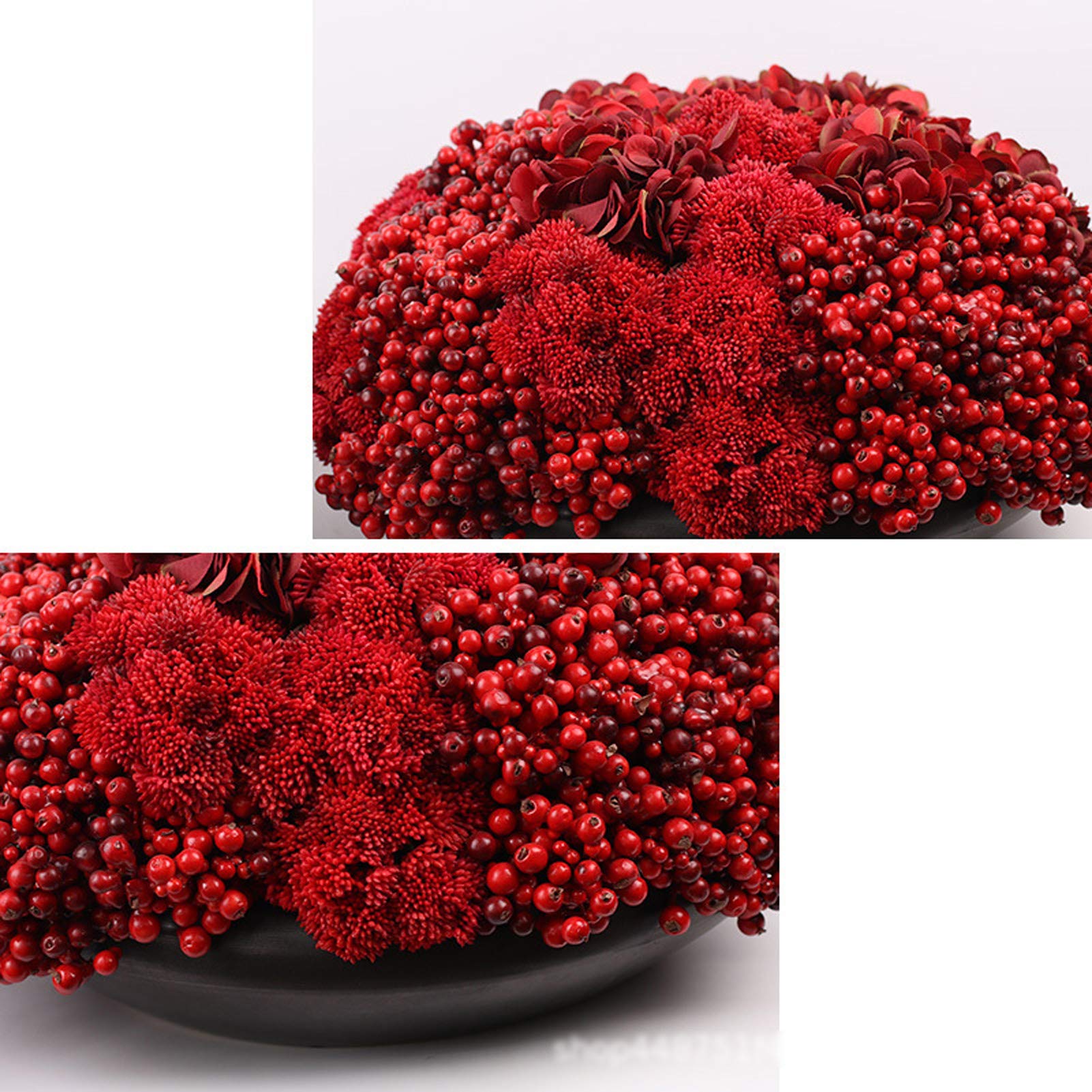 Exquisite Handmade Artificial Floral Decorations - Red Tuba Circular Plant Set for Home Decor | Perfect for Living Room, Bedroom, and Office Decoration
