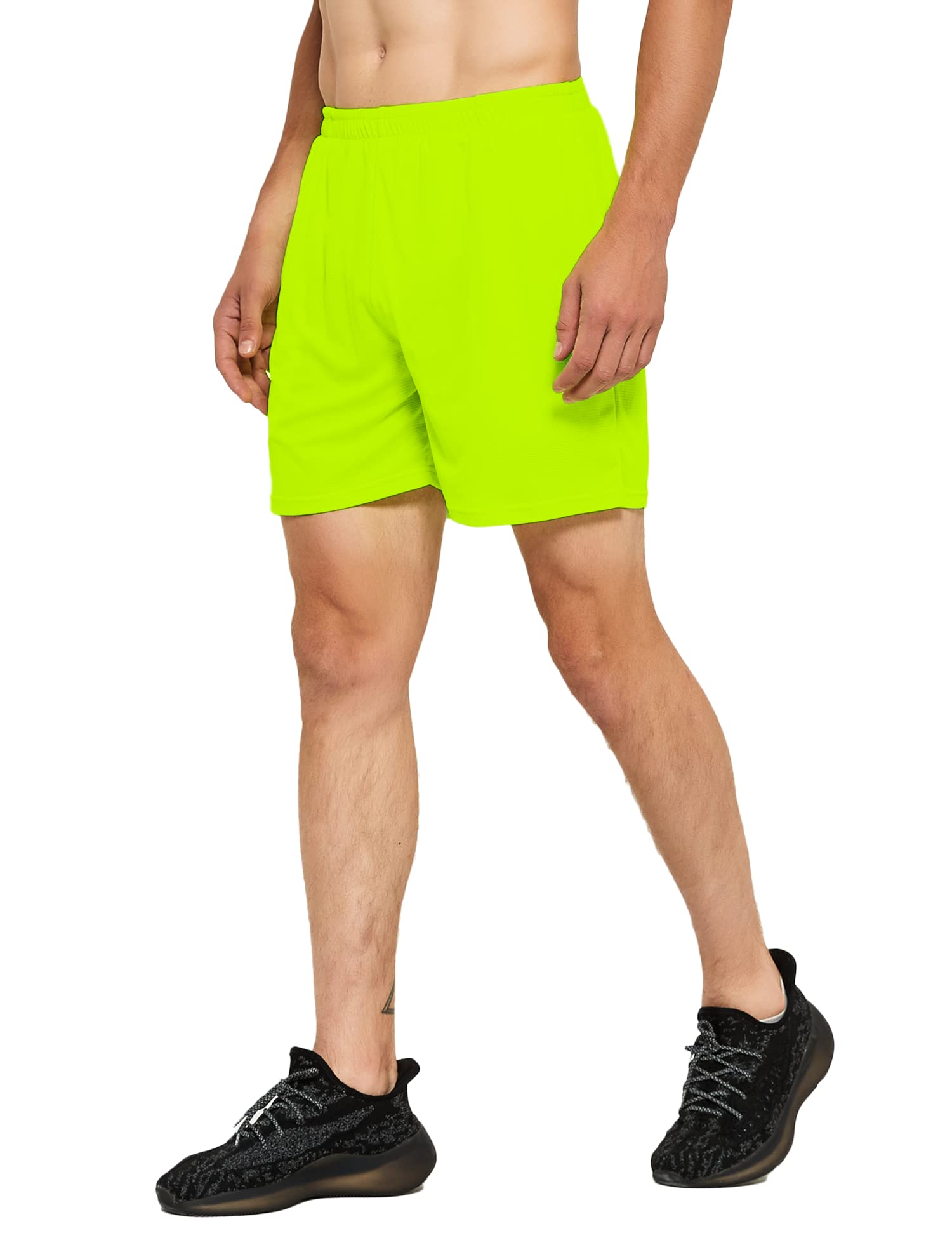 DEMOZU Men's 5 Inch Quick Dry Running Shorts - Breathable Workout Gym Athletic Shorts with Pockets for Tennis, Jogging & Training