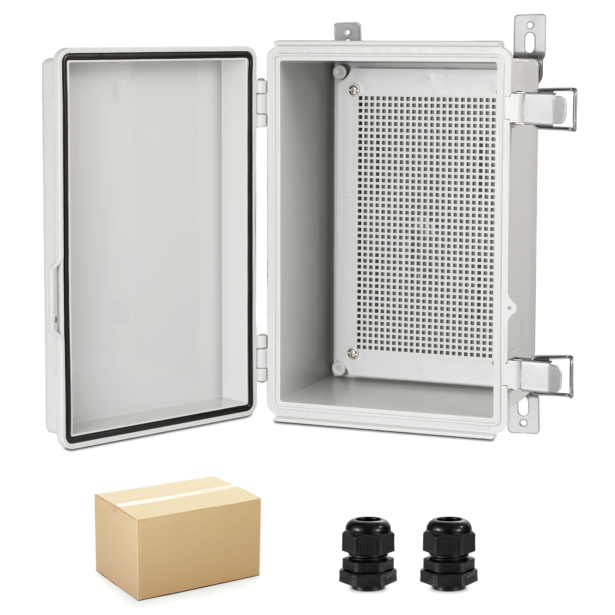 Stainless Steel Electrical Junction Box 150x150x9mm with Hinged Cover - Weatherproof & Durable for Indoor/Outdoor Wiring Projects