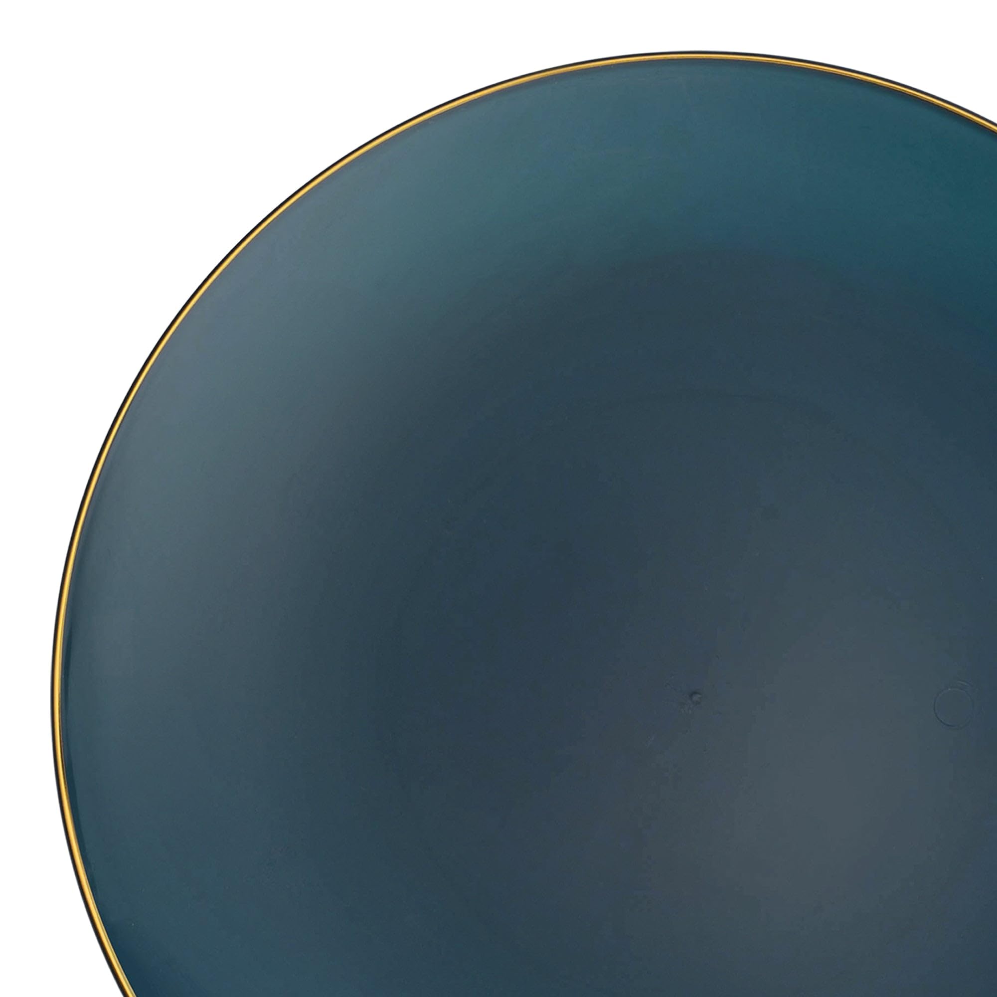 Eco-Friendly Disposable Plastic Plates with Elegant Rim Design - Bulk Round Dinnerware for Wedding, Birthday Party, Picnic & Special Events (Navy Blue with Gold Trim, 10.25 Inch, Pack of 120) - Perfect for Outdoor Dining, Catering & Home Entertaining