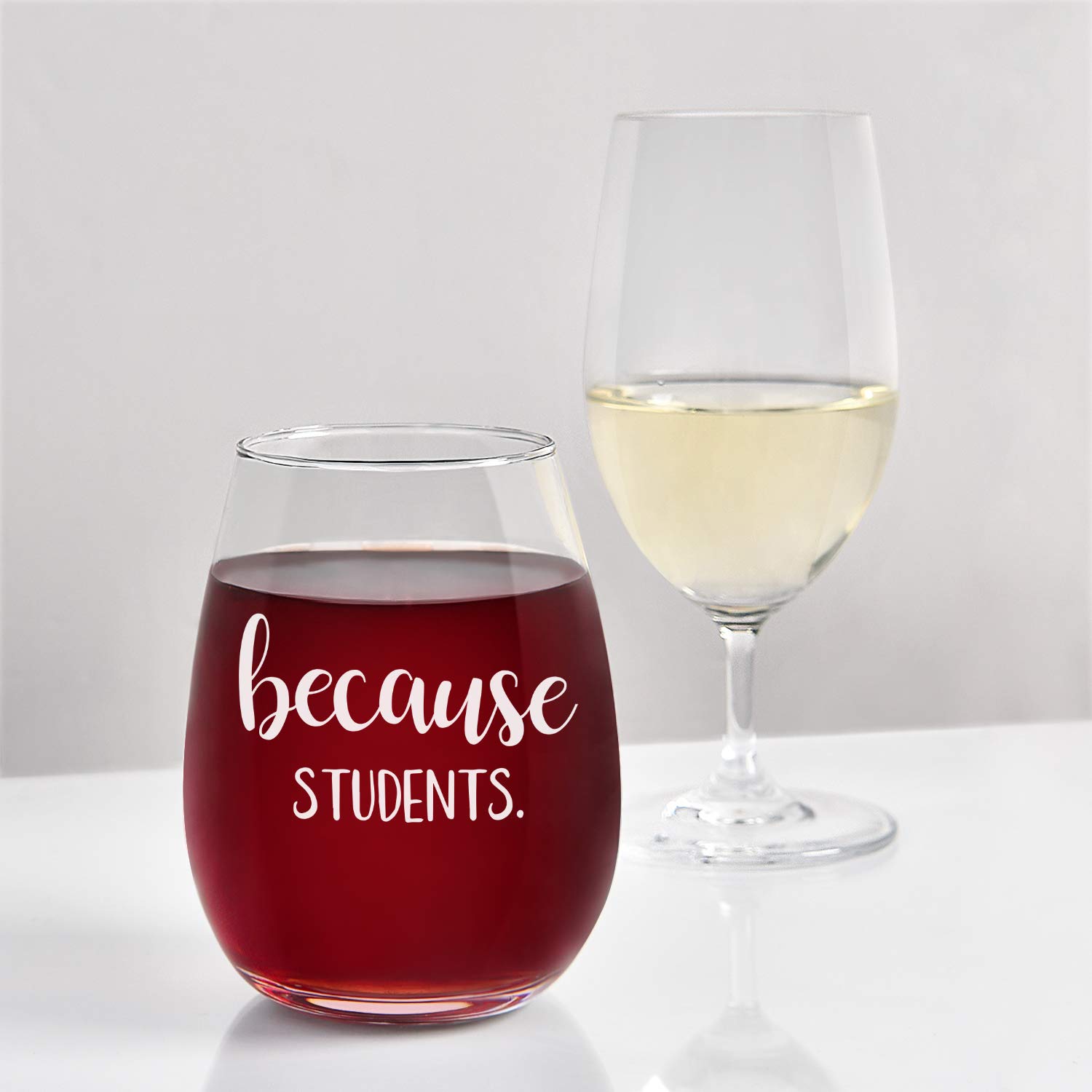 Gtmileo 15oz Funny Stemless Wine Glass - Unique Teacher Gift for Women & Men - Perfect for Teacher Appreciation, Birthday & Teachers Day - Great for Classroom Celebrations & Relaxing After School