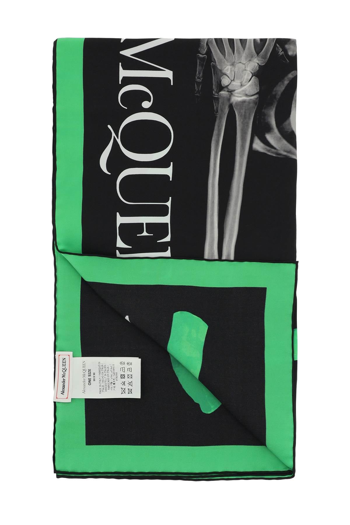 Alexander McQueen 'Mushroom Skeleton' Head Scarf - Luxury Fashion Accessory for Women, Perfect for Parties, Weddings & Special Occasions