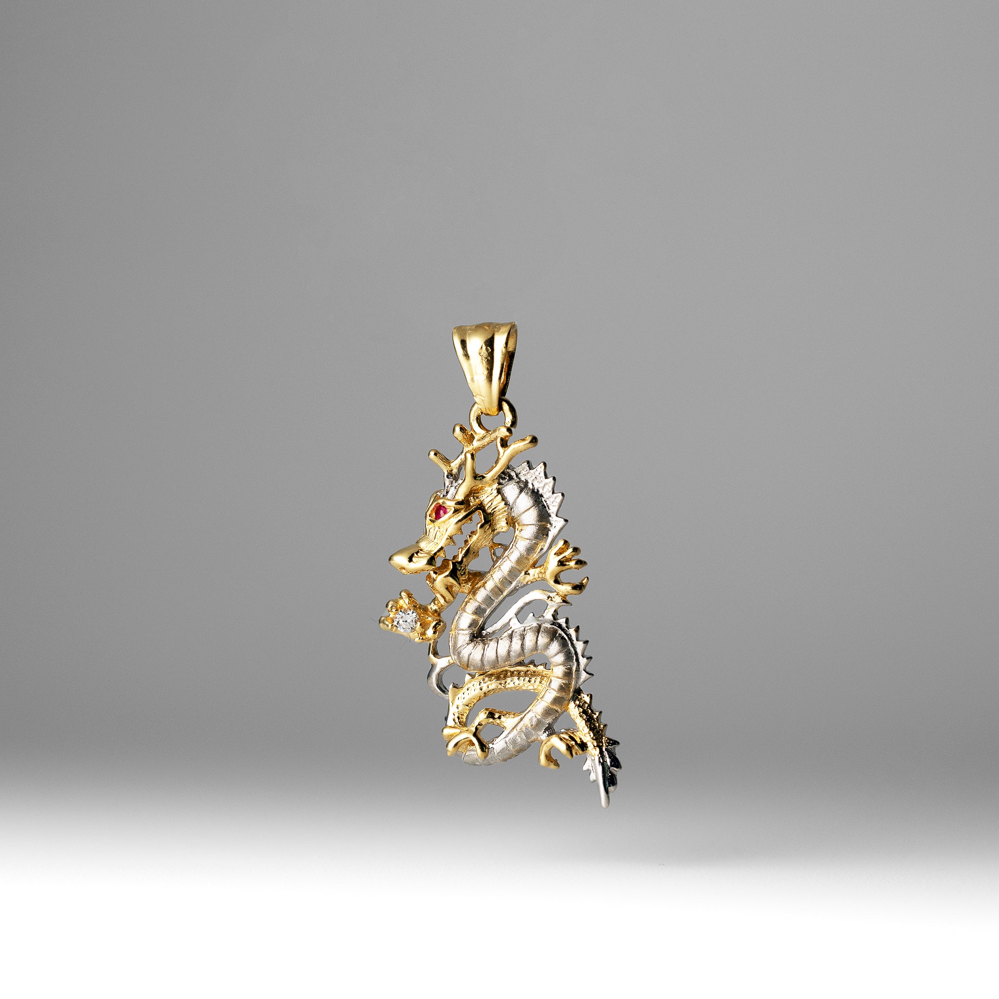 Gold Chinese Dragon Pendant Necklace PT1538 - Exquisite Asian Jewelry for Men & Women | Perfect for Gifts, Special Occasions & Cultural Celebrations