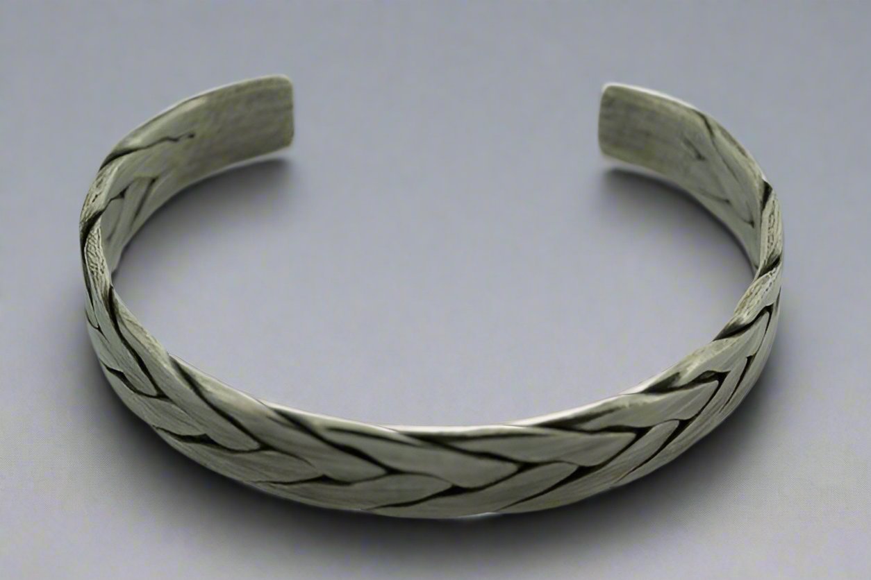 Braided Flat Cuff Bracelet - 925 Sterling Silver Jewelry for Women - Perfect for Casual Wear, Office & Special Occasions