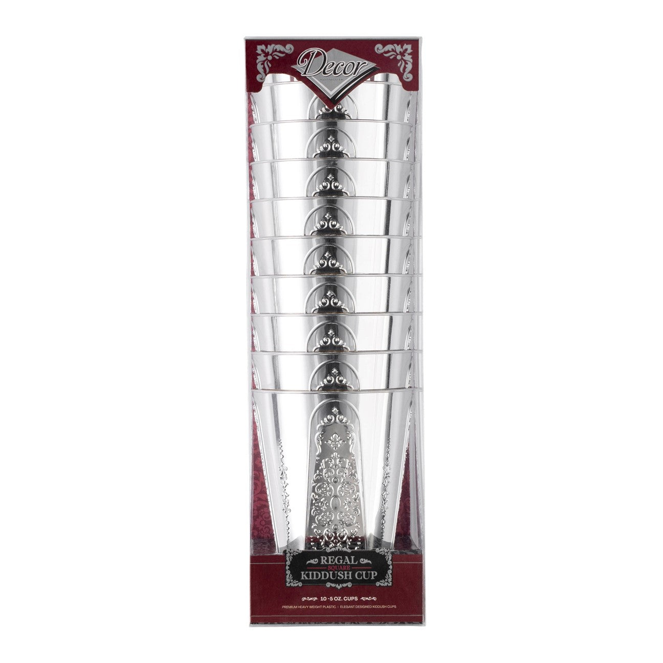 5 oz. Square Kiddush Cups 10 Pack - Elegant Jewish Ritual Wine Goblets for Shabbat & Holidays - Perfect for Synagogue, Home Ceremonies & Gift Giving