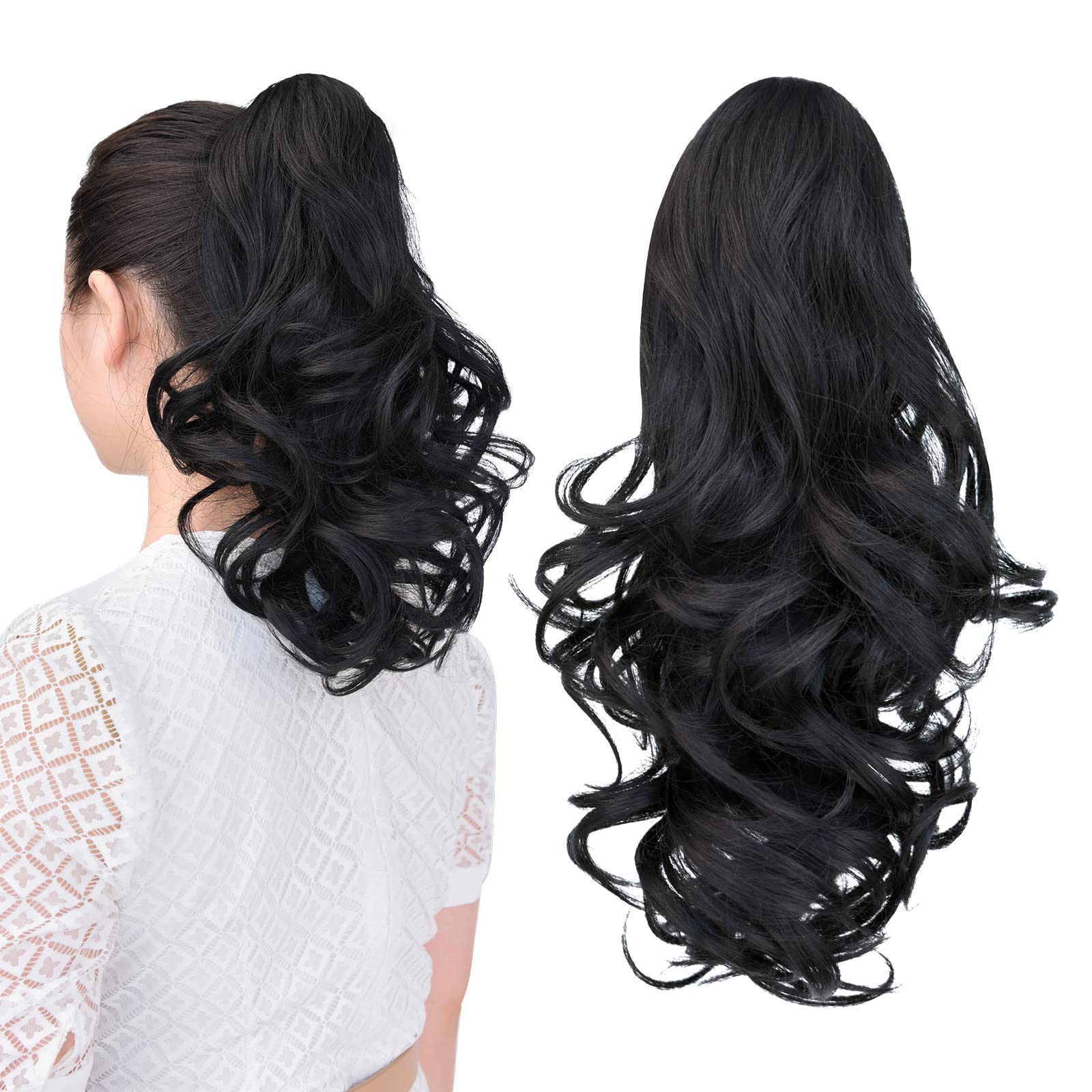 Natural Straight Ponytail Hair Extension with Claw Clip - Seamless Blonde Brown Black Hairpiece for Women - Perfect for Parties, Weddings & Everyday Styling
