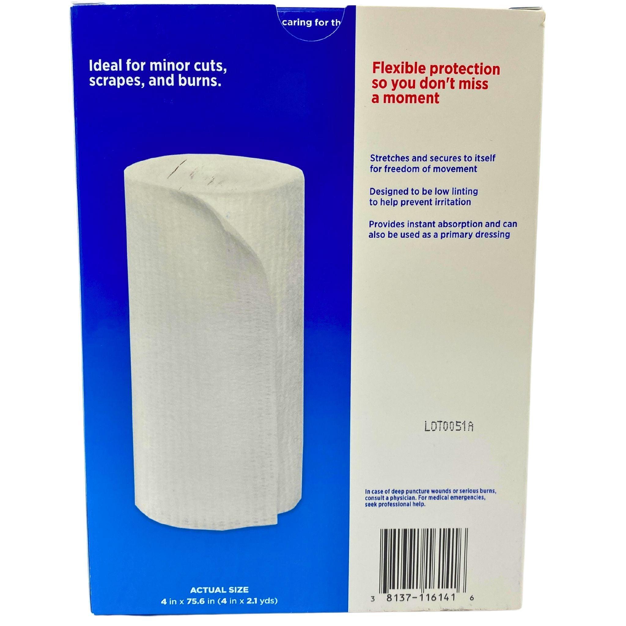 Johnson & Johnson Flexible Rolled Gauze Bandages - 5 Sterile Rolls (74 Pieces) - First Aid Wound Care for Cuts, Scrapes & Burns - Home, Office & Emergency Kit Essential