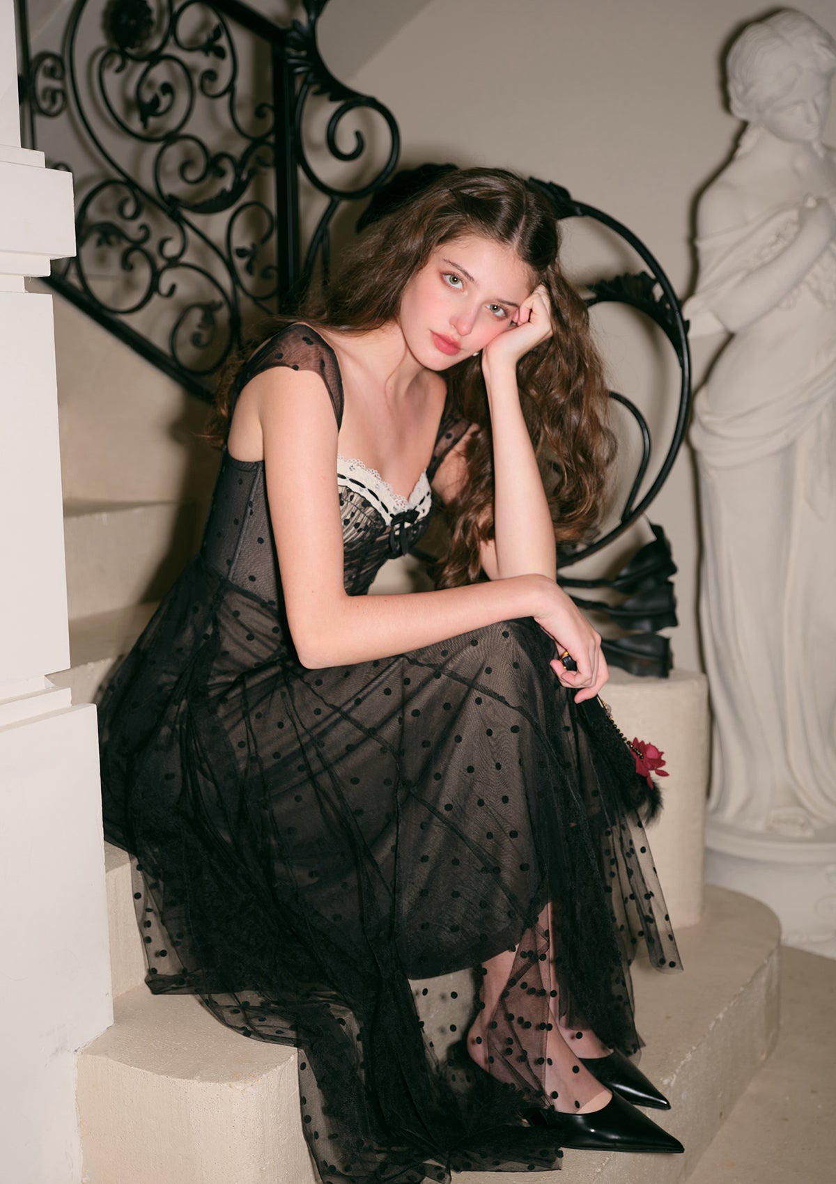 Dream Harbor Midnight Dress - Elegant Long Sleeve Evening Gown for Women, Perfect for Formal Events, Parties & Date Nights