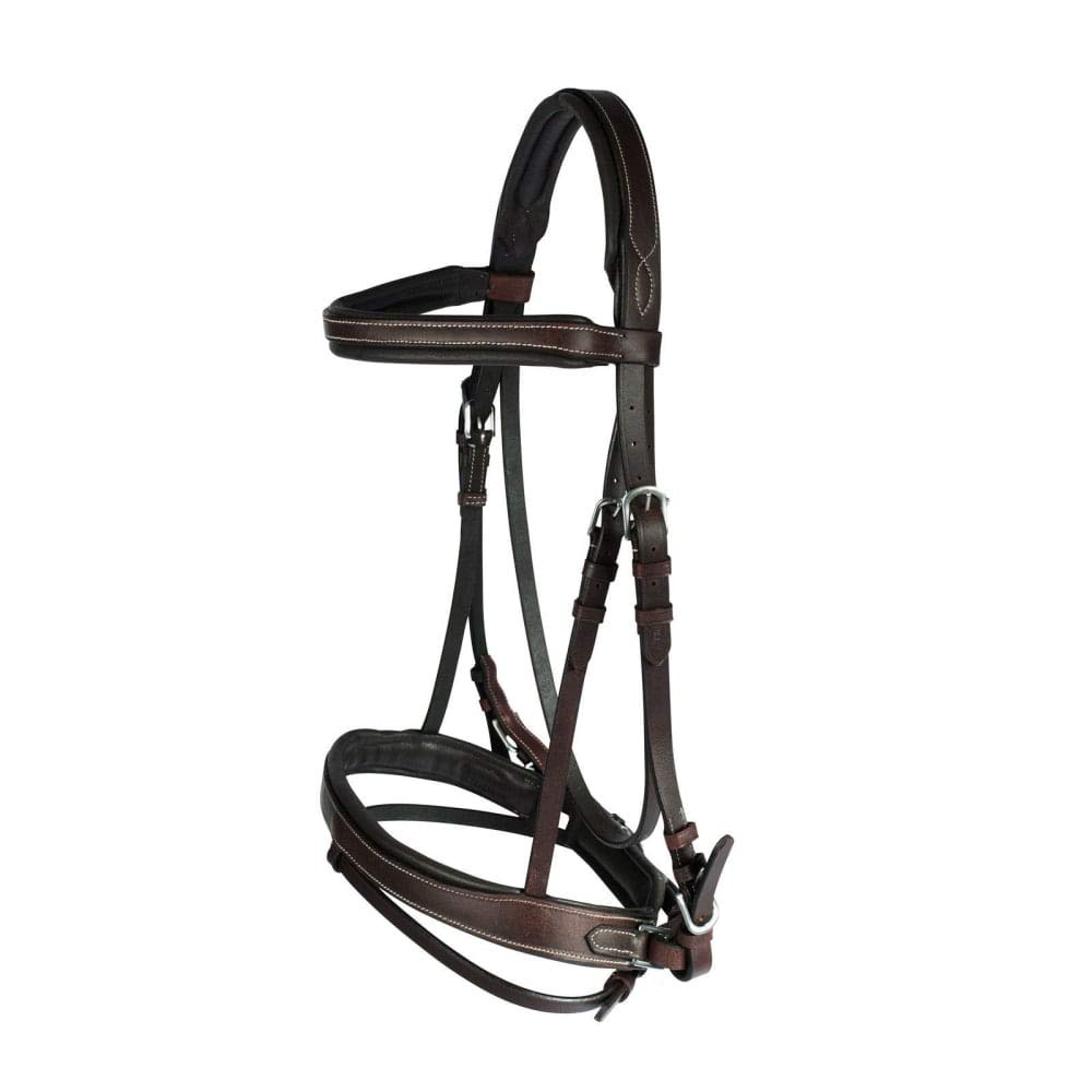 HORZE Venice Padded Synthetic Leather Snaffle Bridle with Flash and Reins - Comfortable Equestrian Bridle for Horse Riding, Training & Dressage