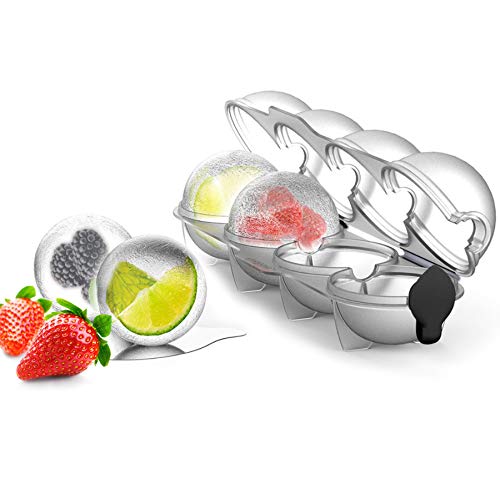 Premium 4-Hole Ice Ball Mold for Whiskey & Cocktails - Durable Ice Hockey Shape Maker for Home Bar, Kitchen, and Summer Drinks - Perfect for Bourbon, Scotch, and Cocktail Parties (1 PC)