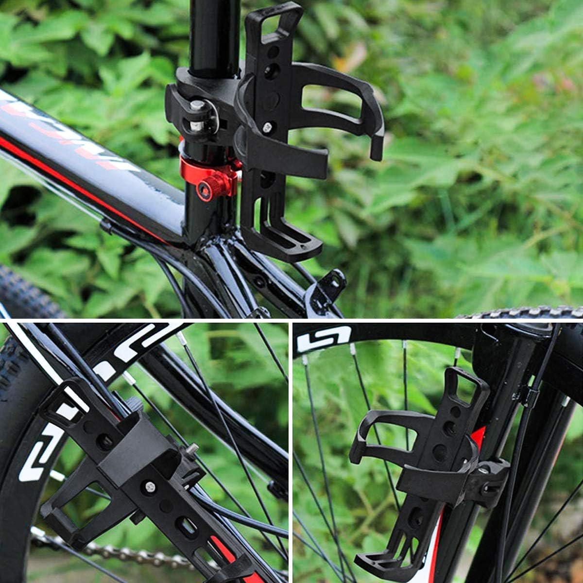 360° Adjustable Bicycle Water Bottle Cage Holder - Universal Bike Drink Holder for Cycling, Strollers & Walkers (Black) | Stay Hydrated During Rides, Jogging & Outdoor Activities