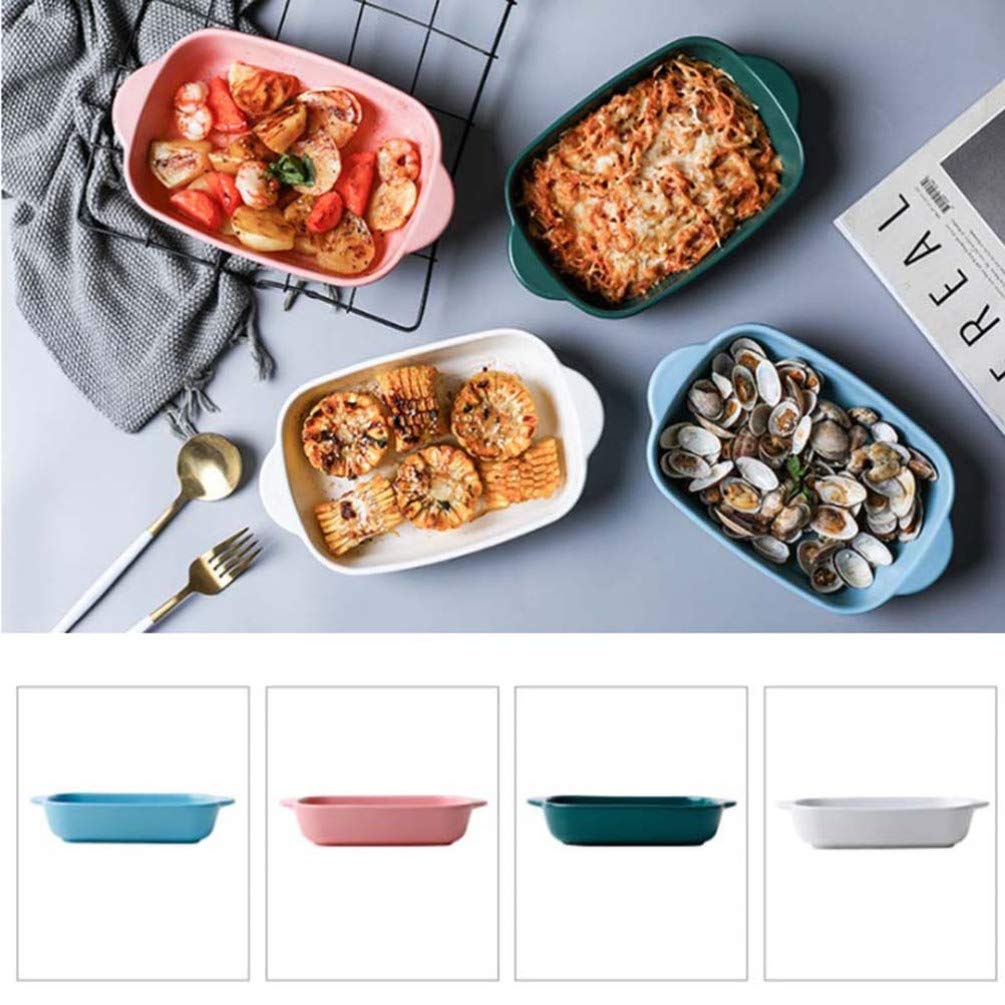 1pc High Temperature Ceramic Baking Pan with Handles - Non-Stick Cheese Cake Tart Bread Bakeware for Oven, Perfect for Baking, Roasting & Serving Dishes