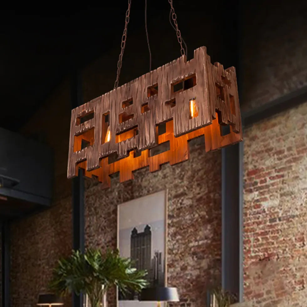 Vintage Dark Wood Pendant Light - Industrial Rustic Ceiling Fixture for Restaurants, Cafes, Bars & Kitchen Island Lighting