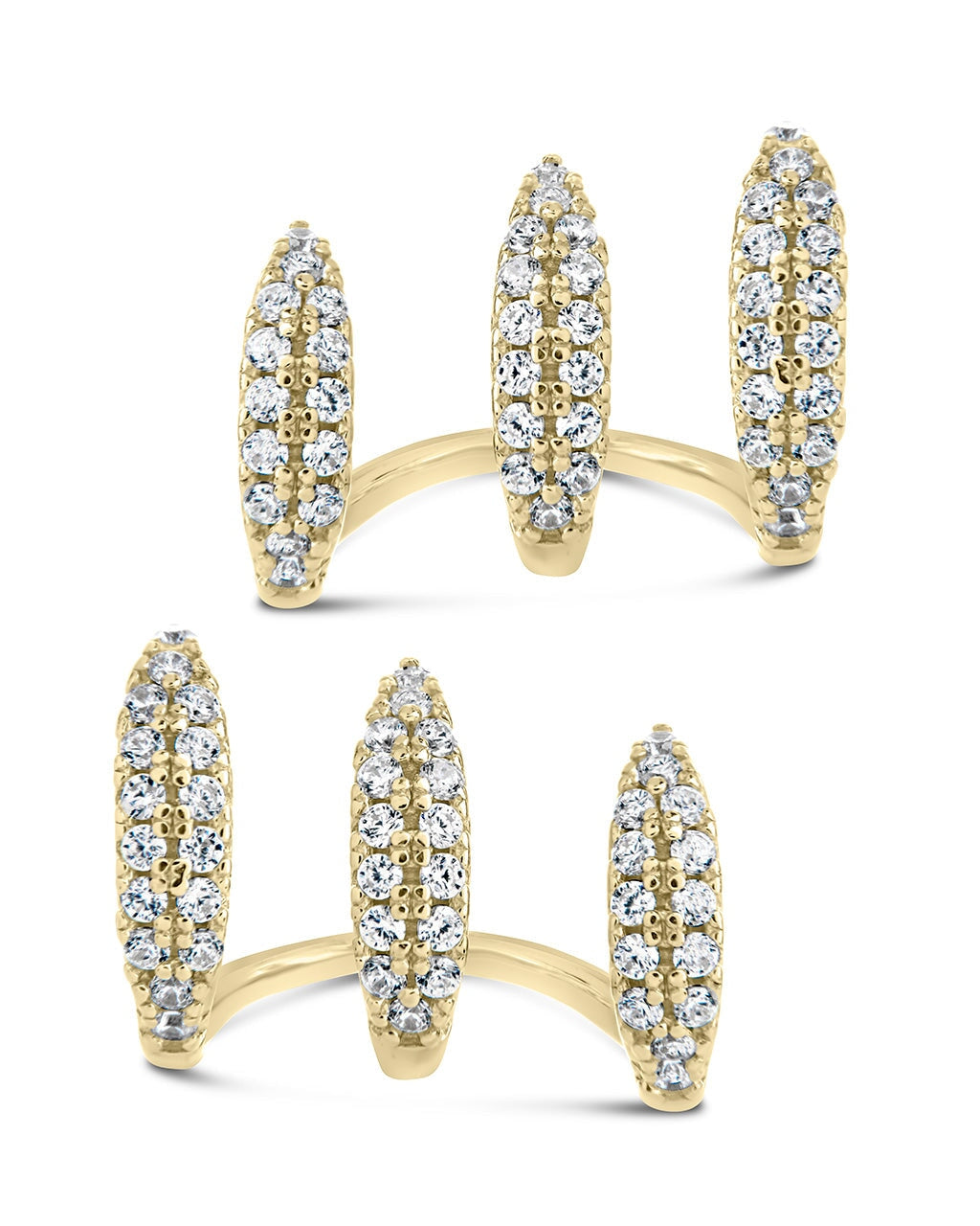 Nicolette CZ Cuff Stud Earrings - Elegant Cubic Zirconia Fashion Jewelry for Women | Perfect for Parties, Weddings & Special Occasions