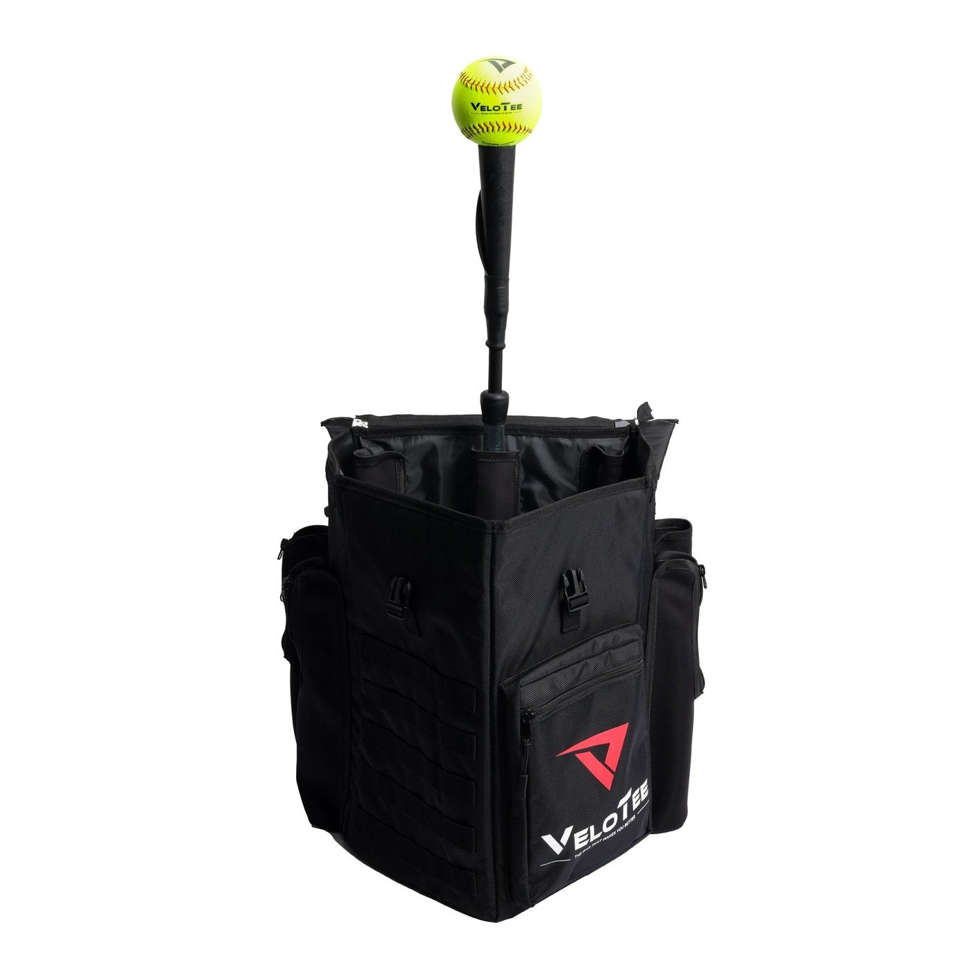 VeloTee 2.0 Pro Baseball & Softball Training Bag Bundle with Tanner Tee - Premium Batting Practice Equipment for Baseball Players & Coaches - Perfect for Field Training, Batting Cages & Team Practices