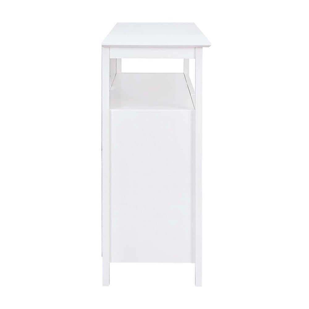 Convenience Concepts Big Sur Deluxe TV Stand - 55 Inch Entertainment Center with Storage Cabinets & Shelves, White - Perfect for Living Room, Bedroom & Home Theater Setup