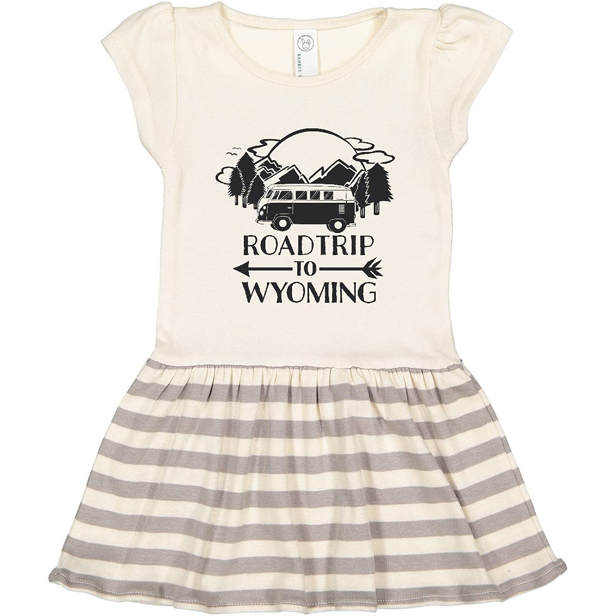 Inktastic Road Trip to Wyoming Toddler Dress - Cute Travel Outfit for Baby Girls - Perfect for Vacations, Family Trips & Photo Shoots