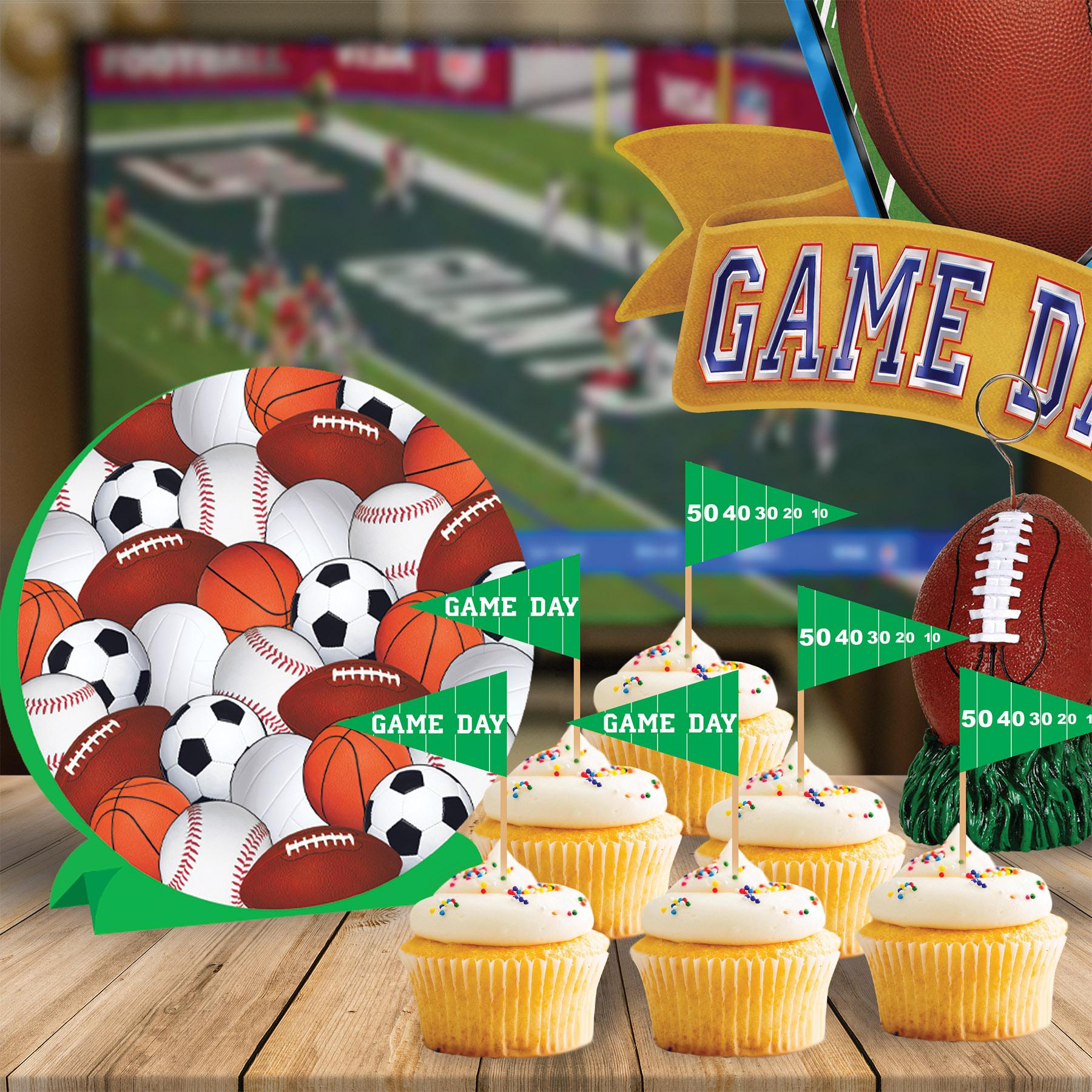 12 Pack Beistle 3D Sports Party Centerpieces - Football Basketball Baseball Decorations for Birthday, Game Day & Team Celebrations - Perfect for Sports Themed Parties, School Events & Tailgating