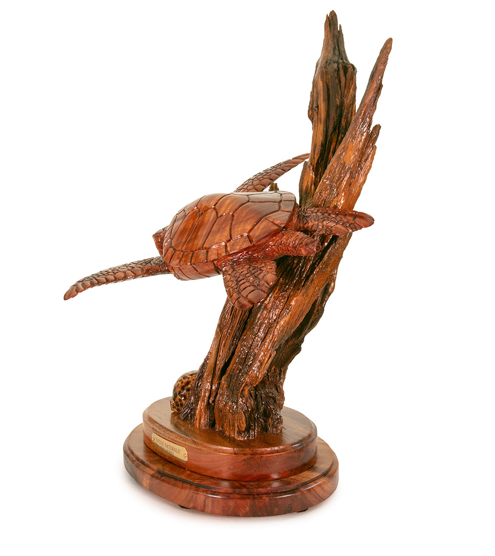 Handcrafted Koa Wood Sculpture - Authentic Hawaiian Art by Craig Nichols | Perfect for Home Décor, Office Display & Unique Gift Ideas