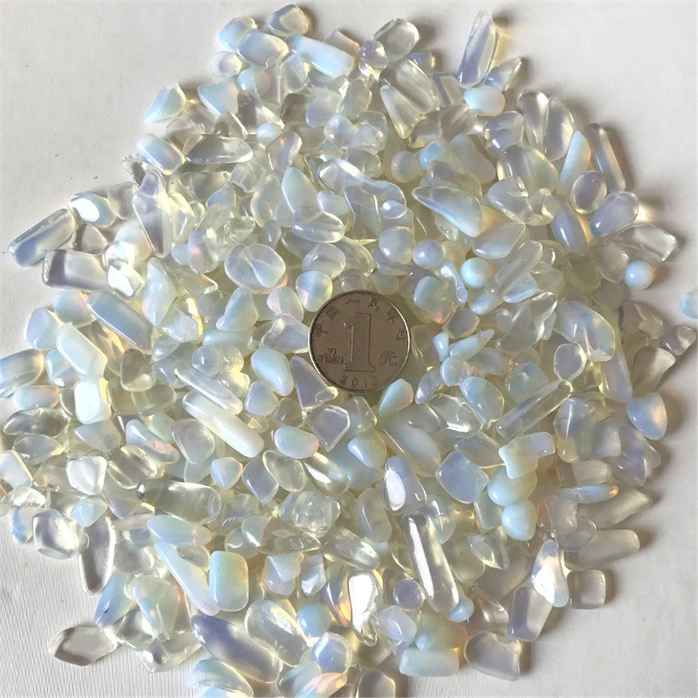 1 lb Natural Opal Tumbled Chips - Crushed Healing Stones for Jewelry Making, Reiki Crystal, Home Decor - Irregular Shaped Gemstones for DIY Crafts & Spiritual Healing