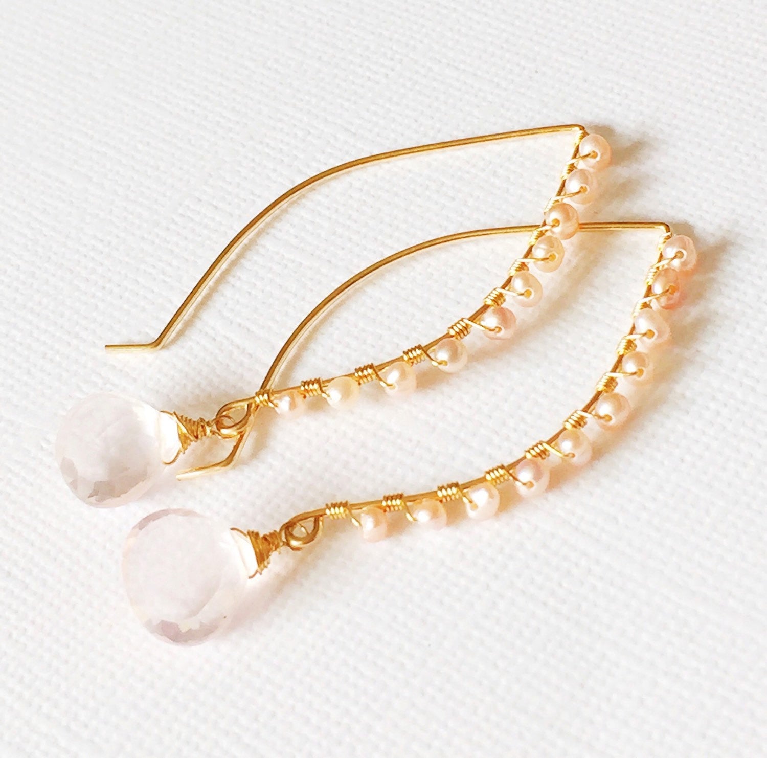 Ailani Rose Quartz Earrings (E189) - Elegant Gemstone Jewelry for Women, Perfect for Weddings, Parties & Everyday Wear