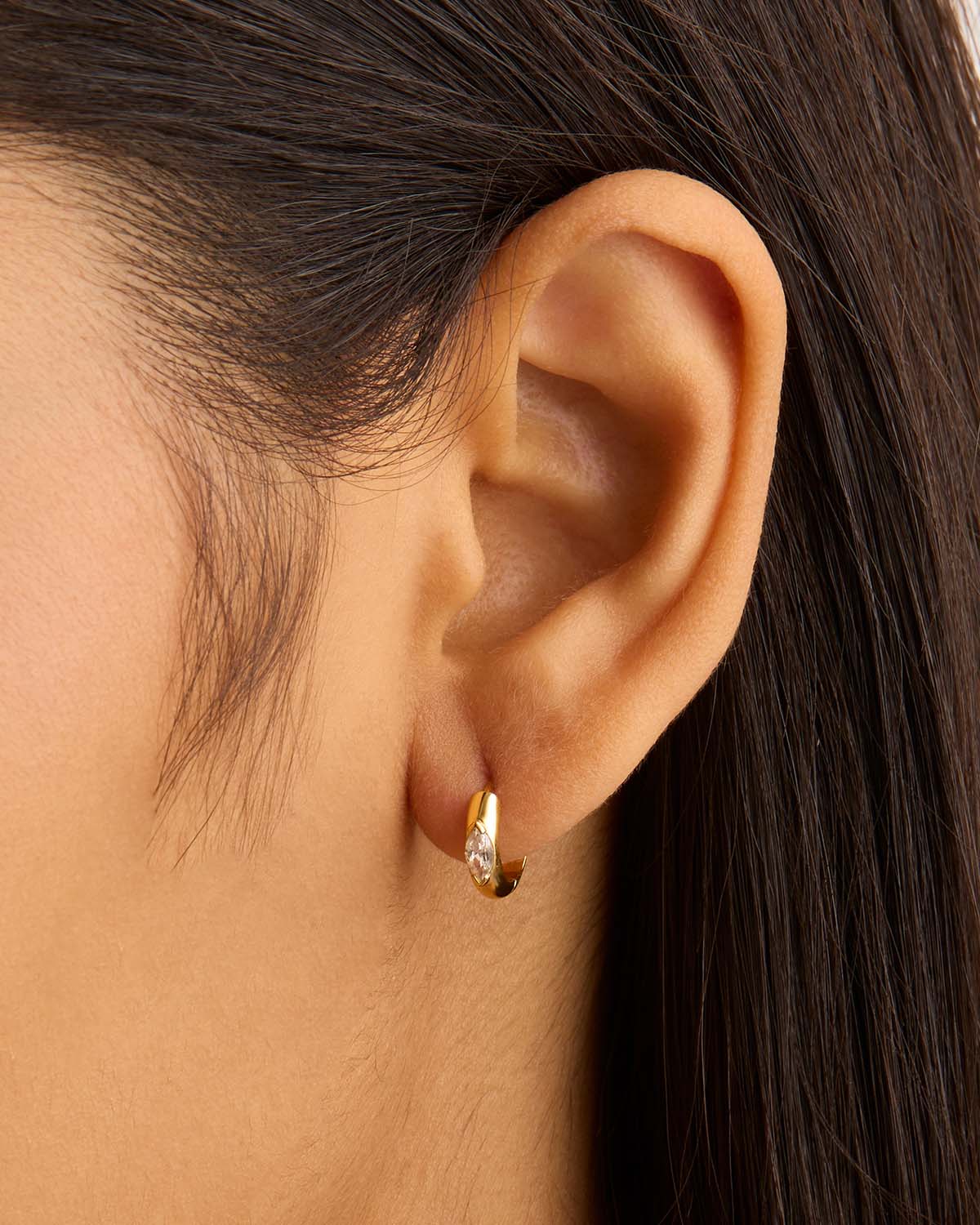 14K Solid Gold Petal of Hope Lab Grown Diamond Hoop Earrings for Women - Perfect for Weddings, Anniversaries & Special Occasions