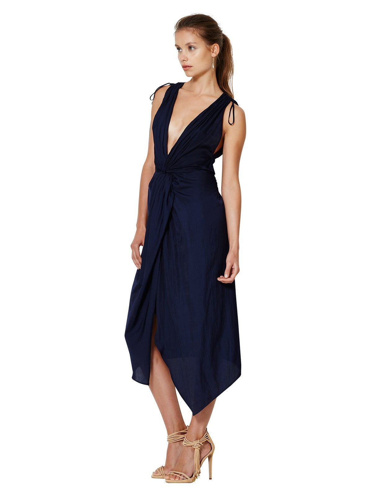 Blue Haze Plunge Neck Bodycon Dress for Women - Sexy Deep V Neck Party Cocktail Dress | Perfect for Night Out, Club, Date Night, and Special Occasions
