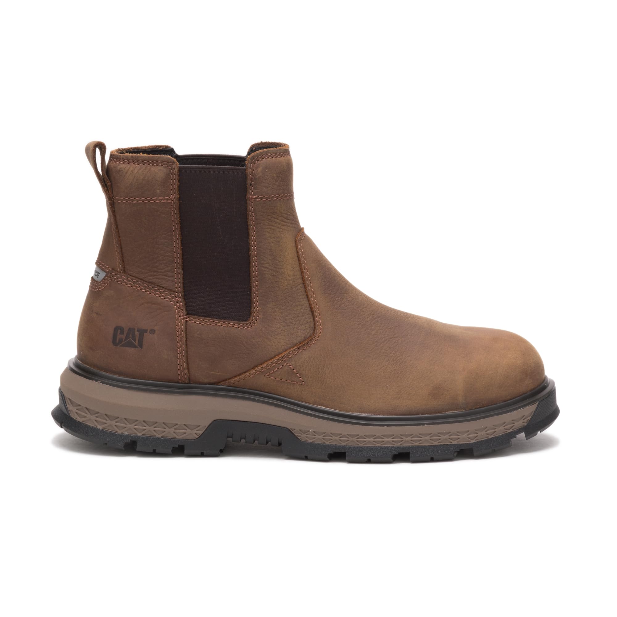 Cat Footwear Men's Exposition Chelsea Construction Boot - Waterproof Work Boots for Men, Slip Resistant & Comfortable - Ideal for Construction, Landscaping & Outdoor Work