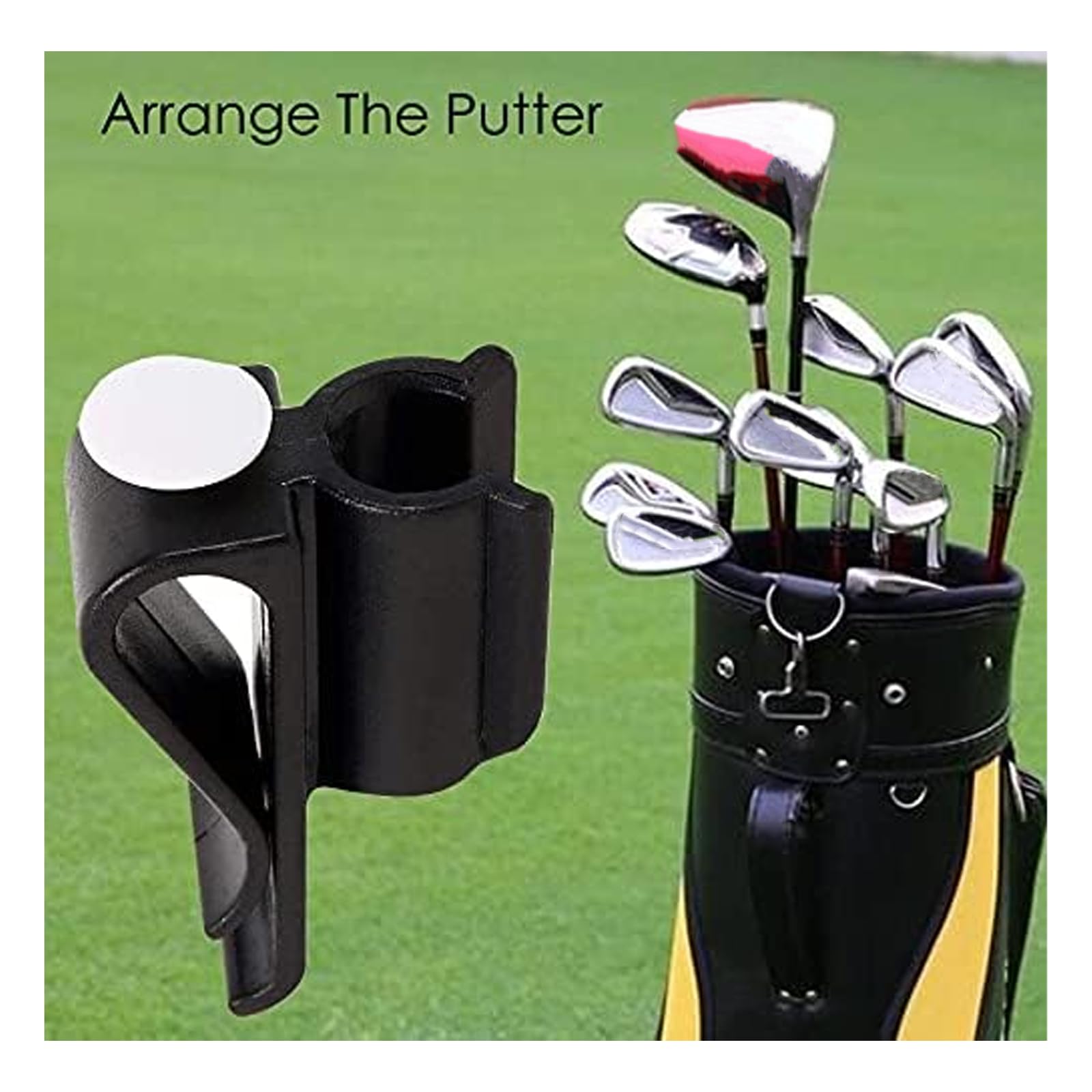 2 Pack Golf Club Bag Clips - Golf Club Organizer & Putter Holder - Secure Storage for Driver, Putter & Golf Accessories - Perfect for Golf Bags, Carts & Travel Cases