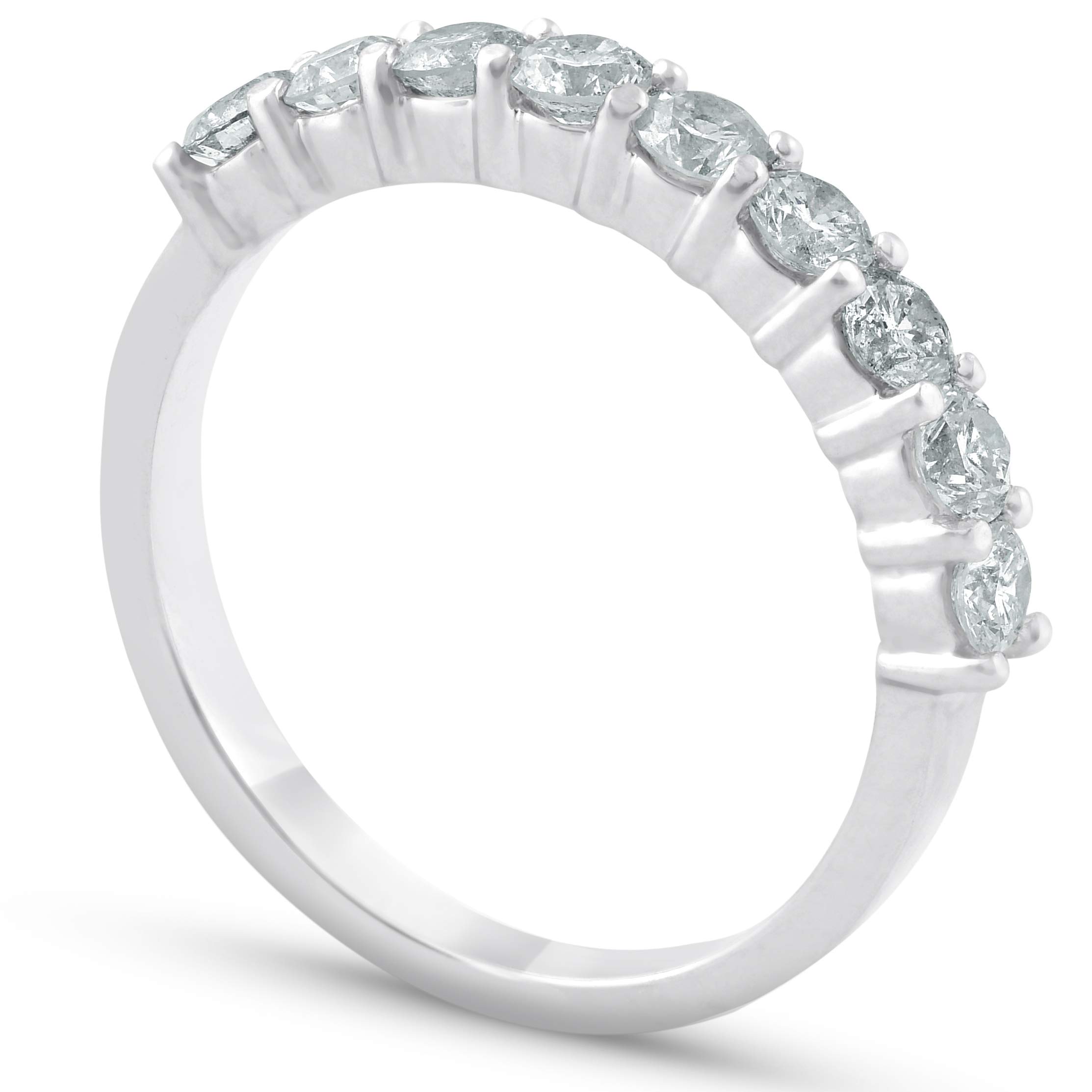 1/2 Carat Diamond 9-Stone Women's Wedding Band Ring in 14K White Gold - Elegant Bridal Jewelry for Engagement, Anniversary & Special Occasions