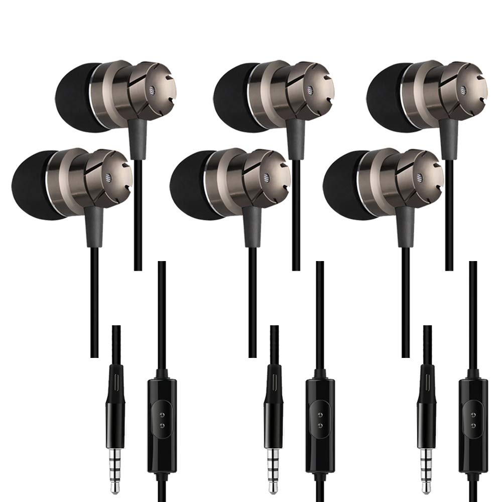 SourceTon 3 Pack Wired Earbuds with Microphone & Remote - Noise Isolating In-Ear Headphones, Stereo Sound Tangle-Free Design for iPhone, Android, Laptop, Gaming (3.5mm Jack) - Perfect for Commuting, Workouts & Travel