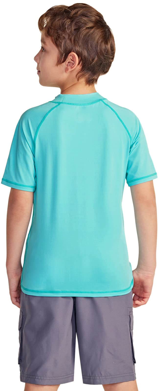 TSLA UPF 50+ Kids Rash Guard Short Sleeve UV Protection Swim Shirt - Youth Sun Protective Swimwear for Boys & Girls - Perfect for Surfing, Swimming & Beach Activities