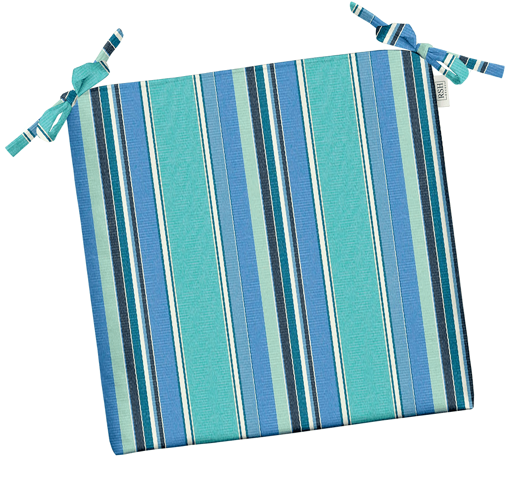 Sunbrella Dolce Stripes Foam 2-Piece Dining Chair Cushion Set - Waterproof & UV Resistant Outdoor/Indoor Seat Cushions for Patio, Deck, and Kitchen Chairs