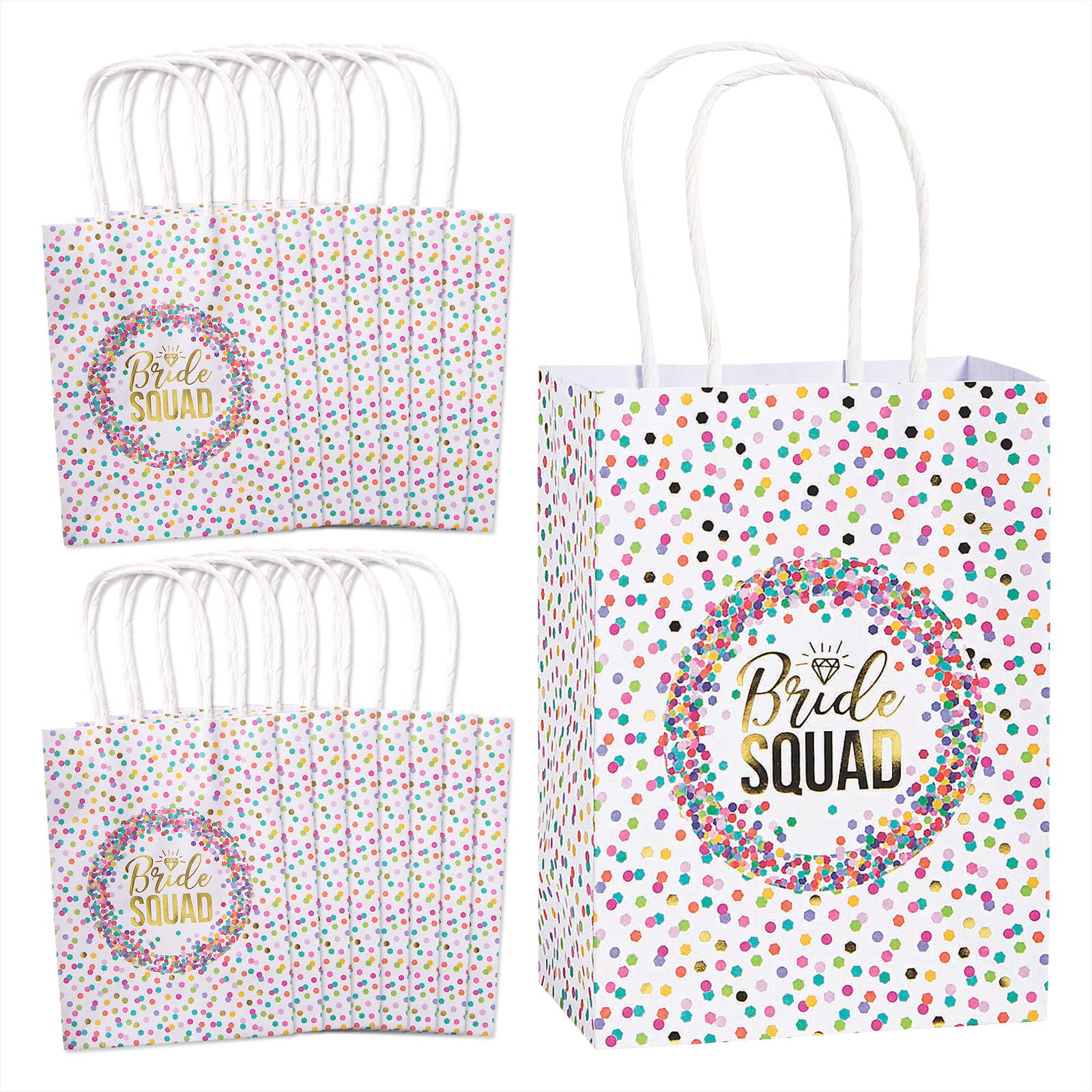 Bridal Shower & Bachelorette Party Favor Bags - 16 Pack 5x7 Inch Gift Bags for Bride Squad, Wedding Party Decorations - Perfect for Bridesmaid Gifts, Wedding Favors & Special Occasions