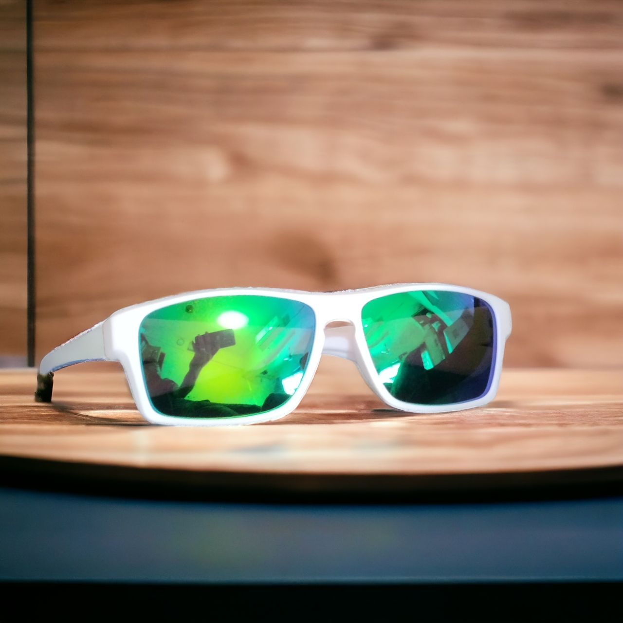 Polarized White Mirror Sunglasses with Prescription Lenses - UV Protection for Driving, Outdoor Sports & Fashion