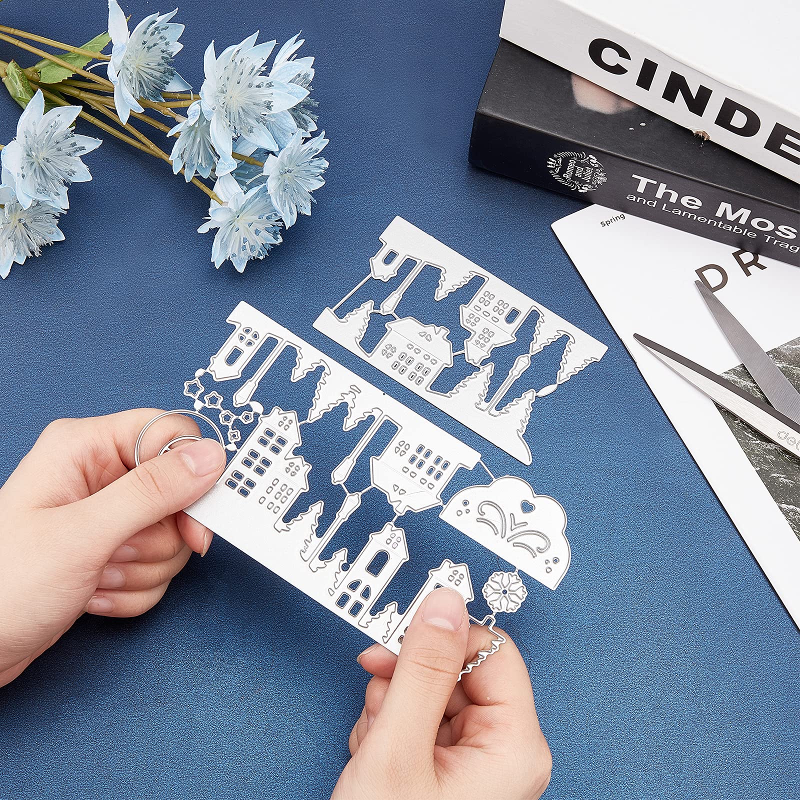 Christmas Winter House & Snowflake Cutting Dies for DIY Scrapbooking, Album Decorations, Greeting Cards | Fairy Tale House Paper Craft Dies | Perfect for Holiday Card Making, Home Decor, and Winter-Themed Projects